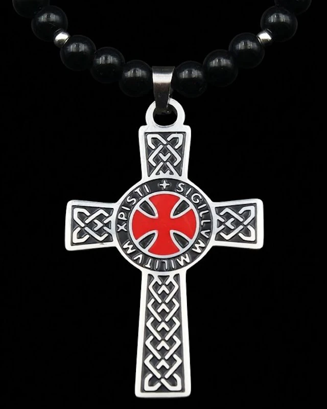 Templar Cross Necklace – Obsidian – The Honour of the...