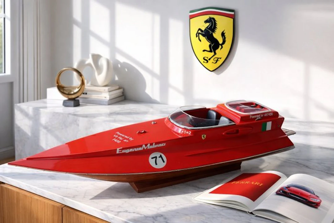 Riva Ferrari F430 maquette 70 cm Bois modelisme 1:8 - Model boat - Arno Ferrari
