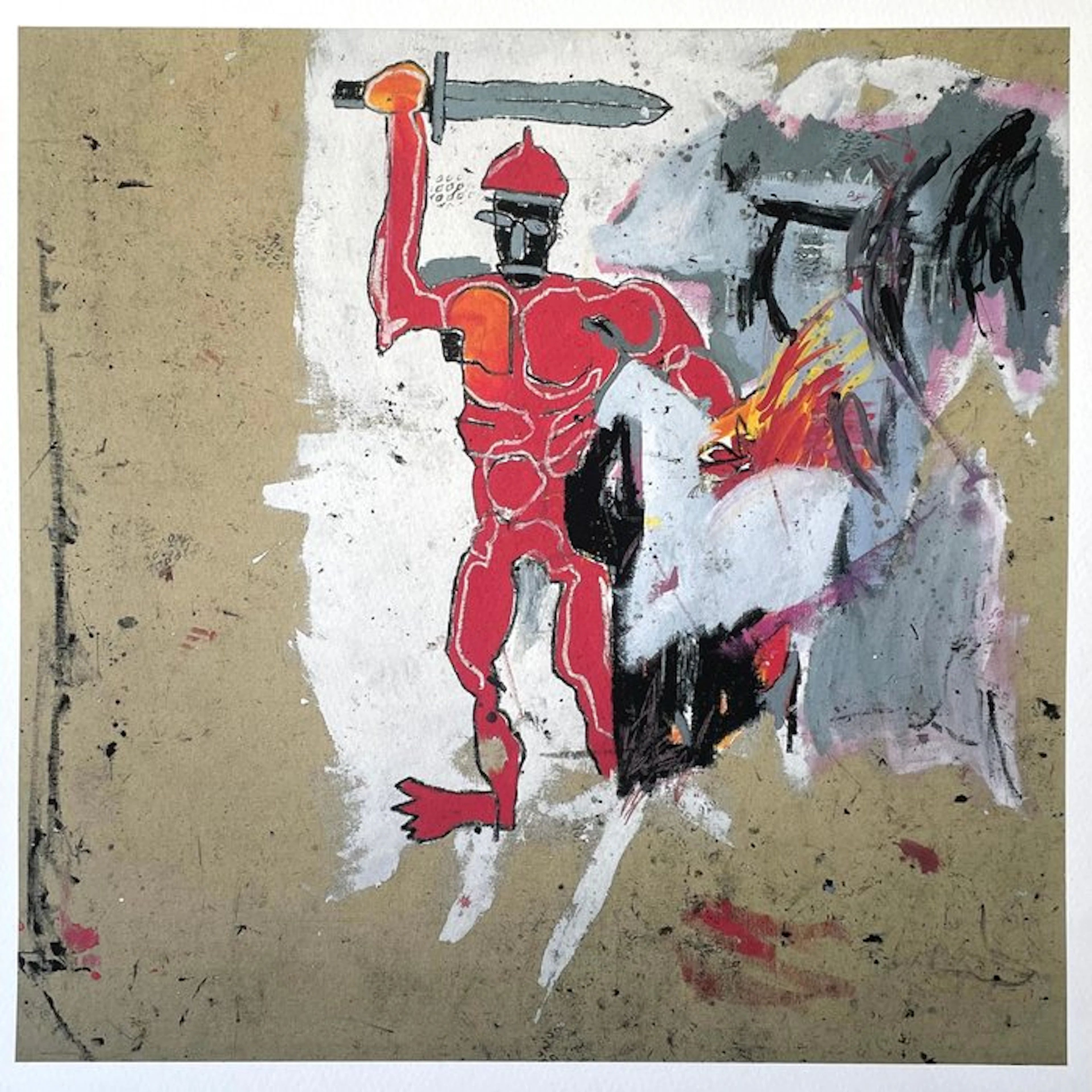 Jean-Michel Basquiat (1960-1988) - Untitled (Red Warrior)...