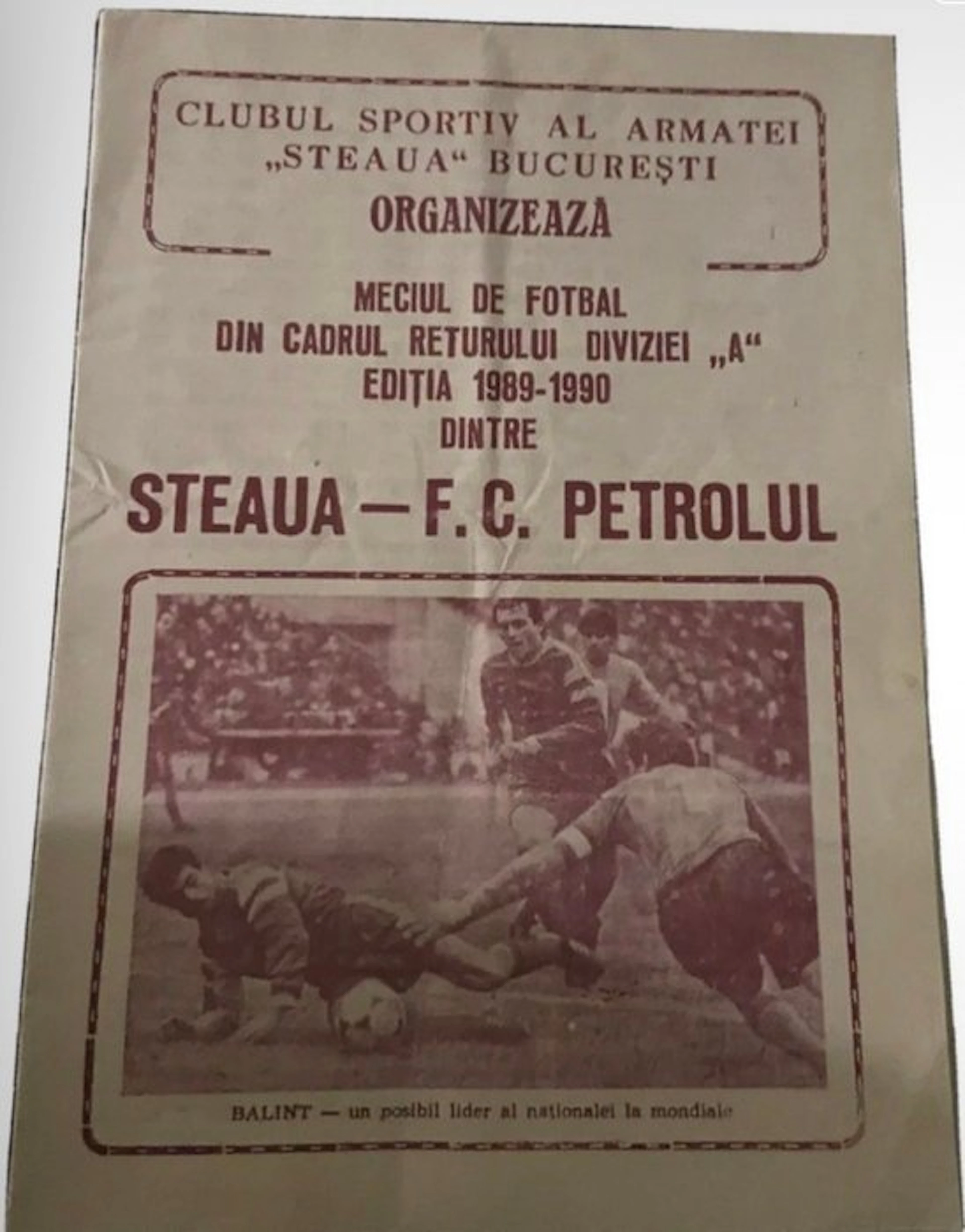 Steaua București - Divizia A - 1989 - Event programme