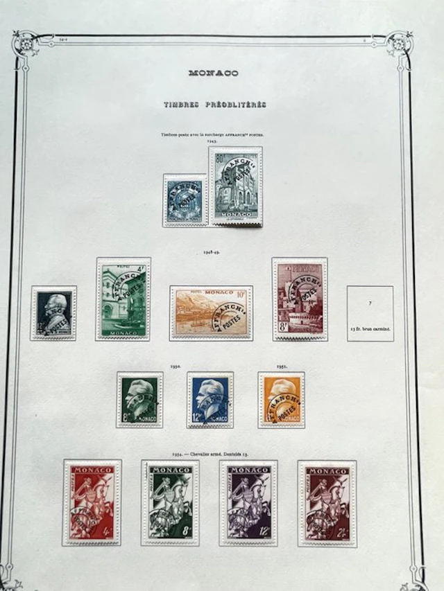 Monaco - Préoblitérés, superbe collection de timbres