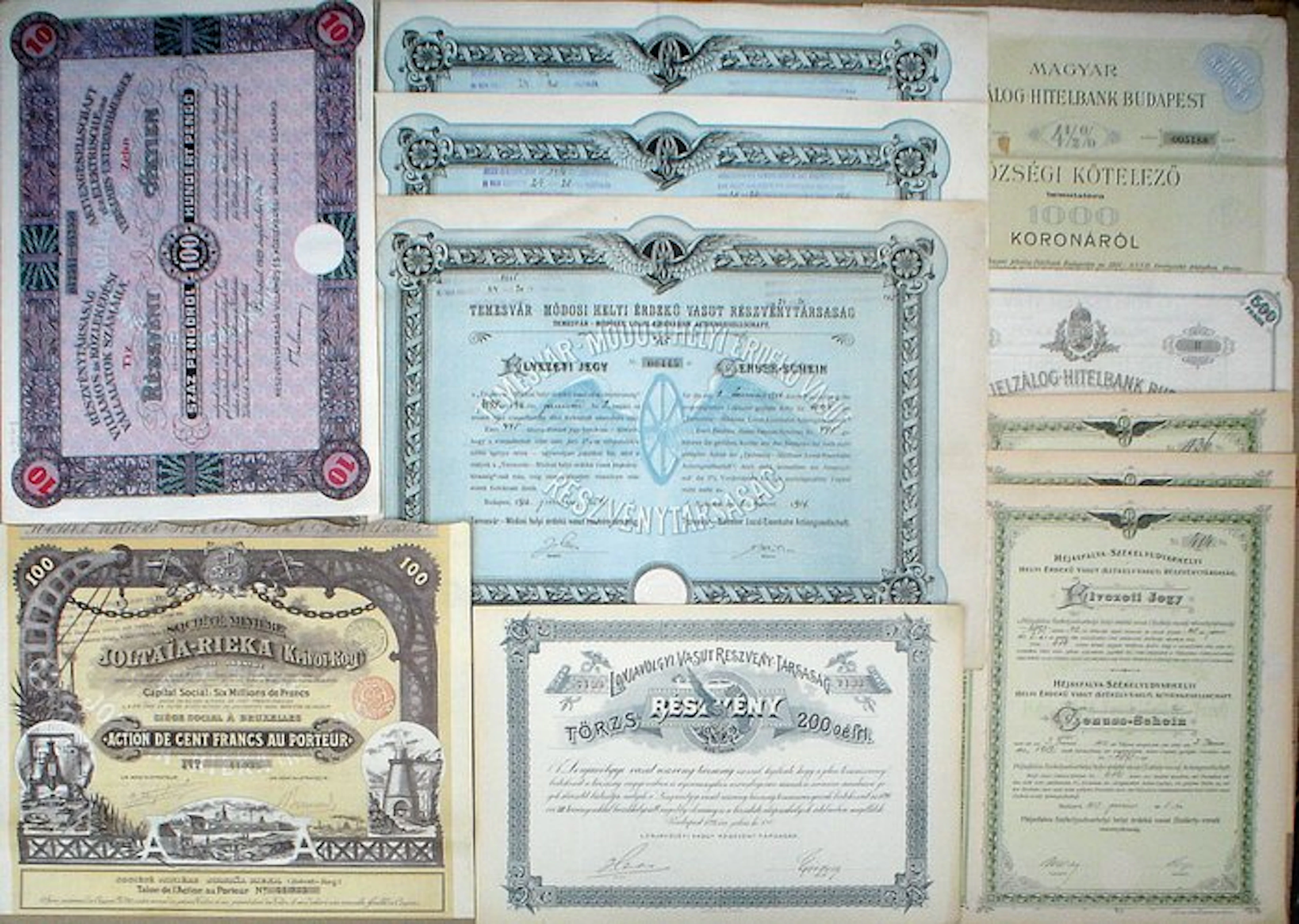 Hungary. 20 x Hungarian Bonds + Stocks