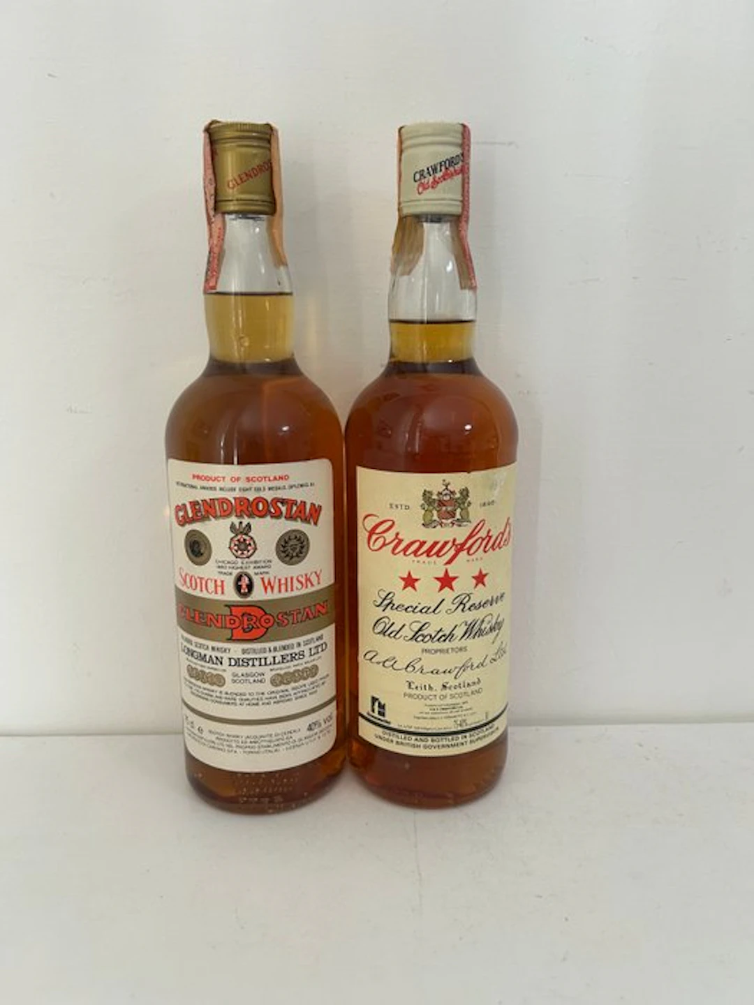 Glendrostan + Crawford's Special Reserve - b. 1980s - 75cl - 2 bottles