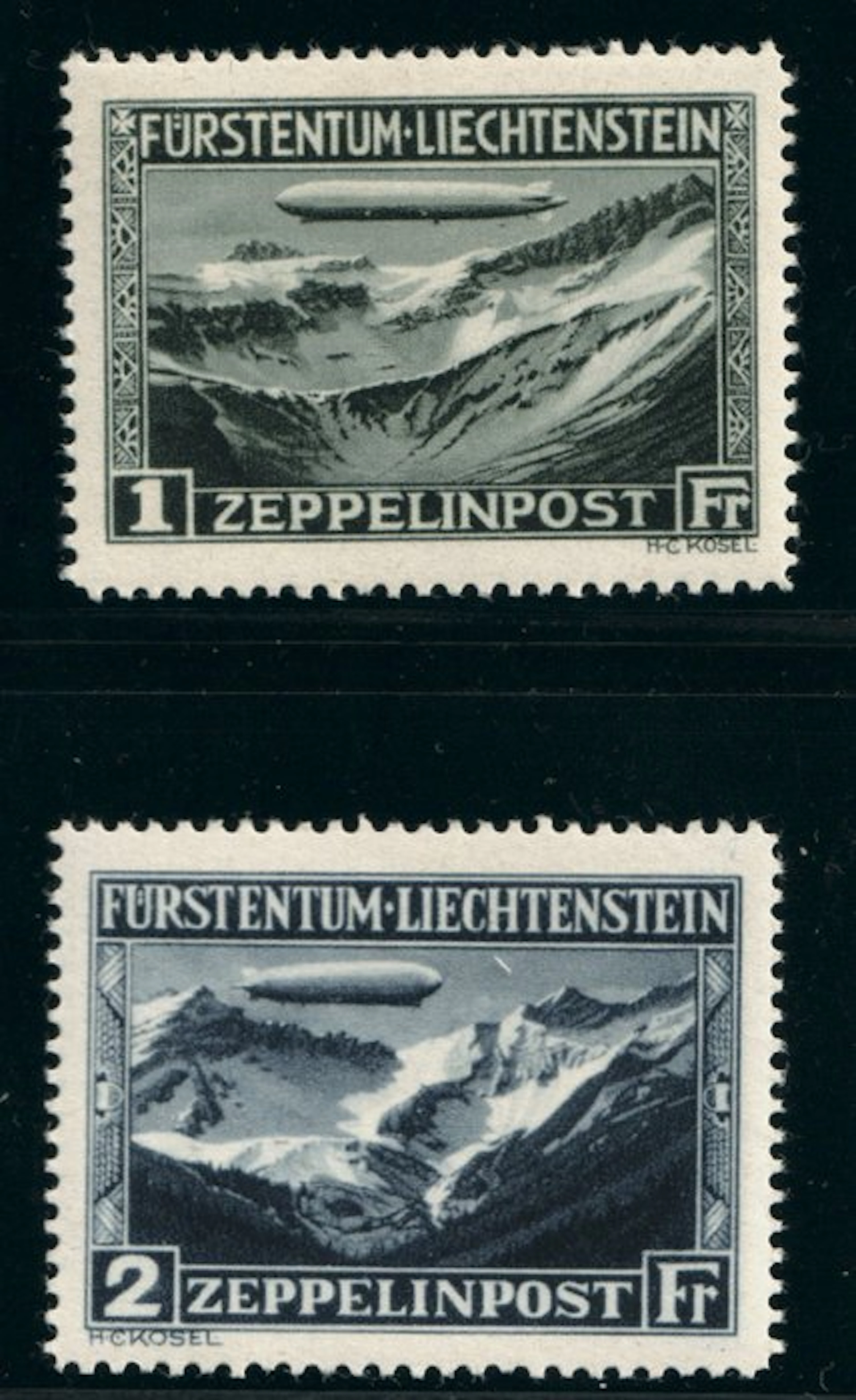 Liechtenstein 1931 - Liechtenstein 114-15 ** Zeppelin 1931