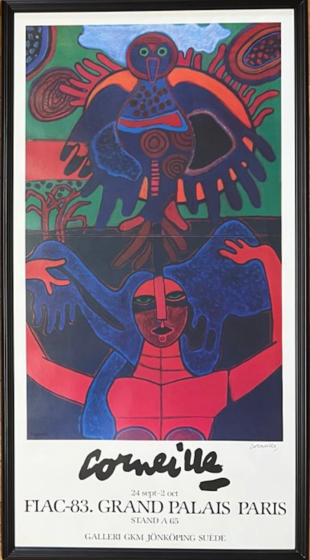 Guillaume Corneille (1922-2010) - Femme-Totem, affiche signée à l'encre