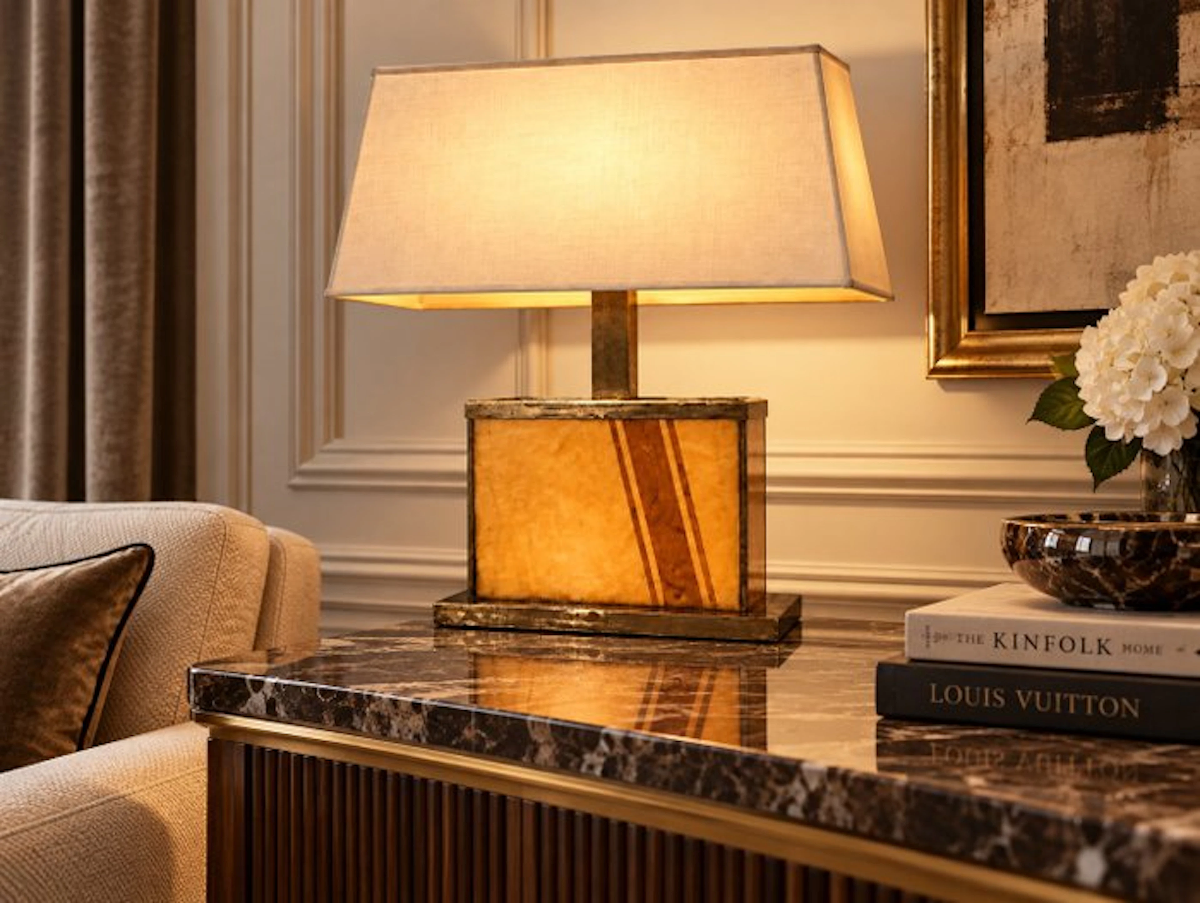Desk lamp - Brass, Glass
