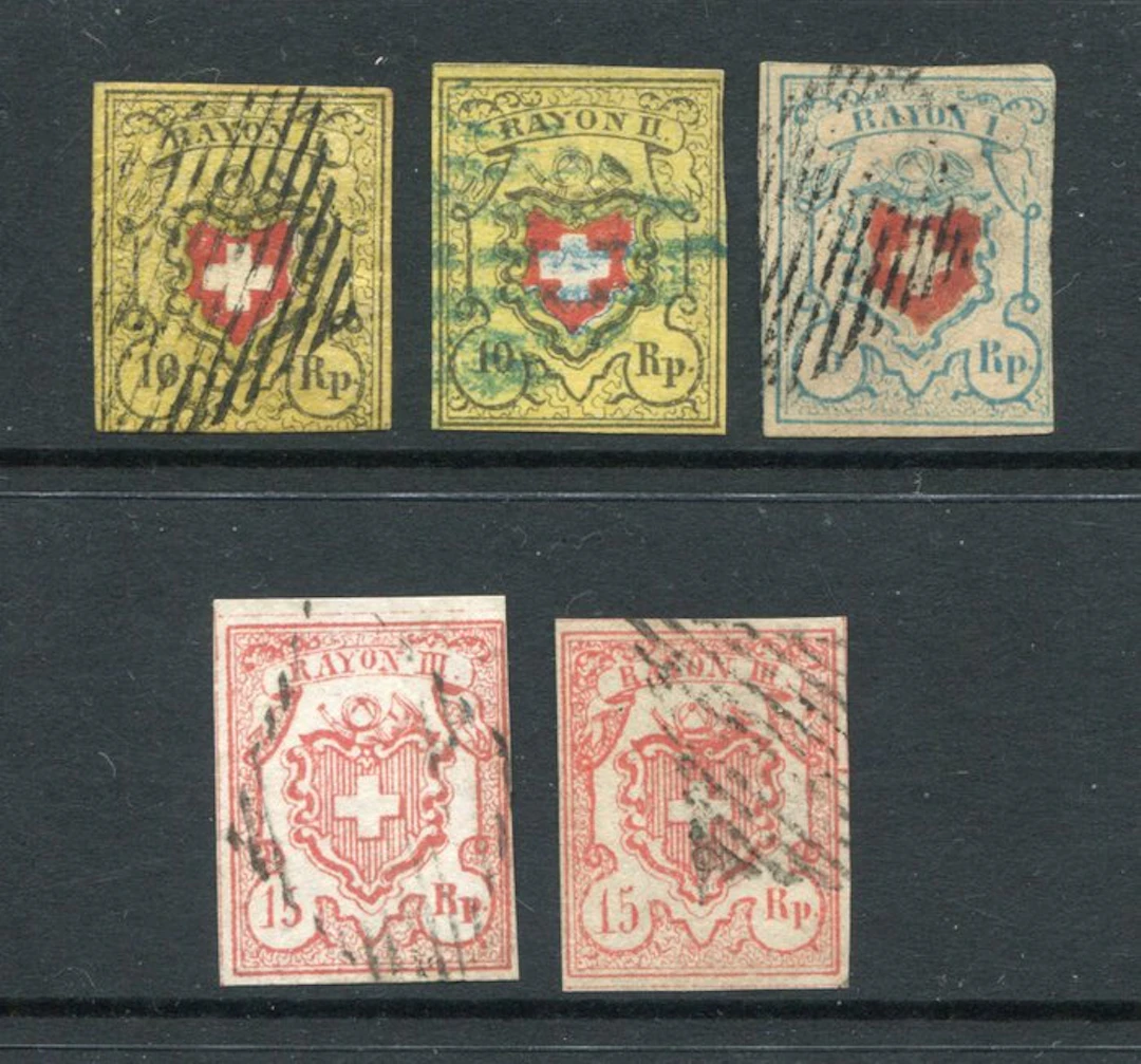 Switzerland 1850/1852 - SWITZERLAND 1850-52 RAYON Used...