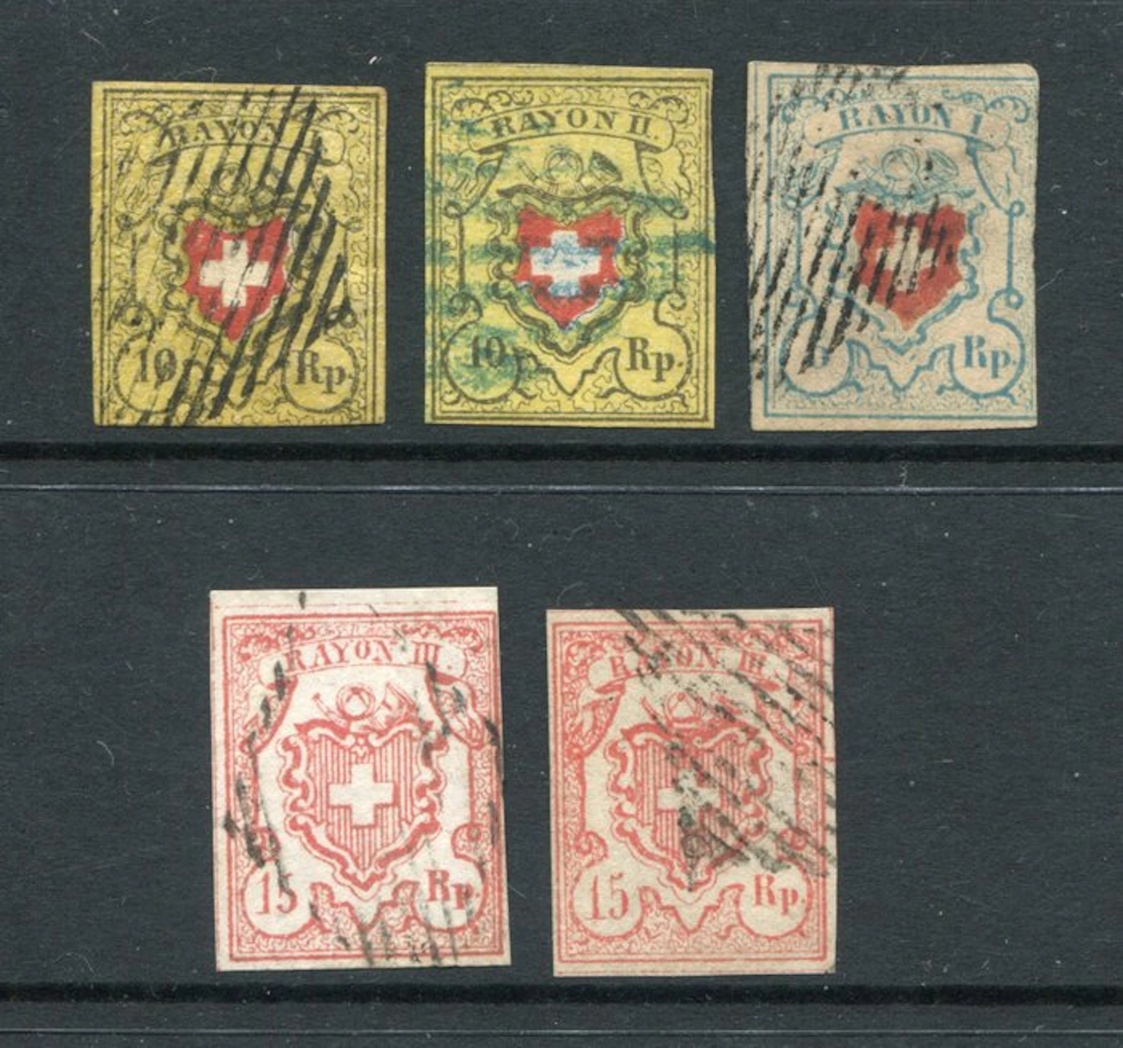 Switzerland 1850/1852 - SWITZERLAND 1850-52 RAYON Used...
