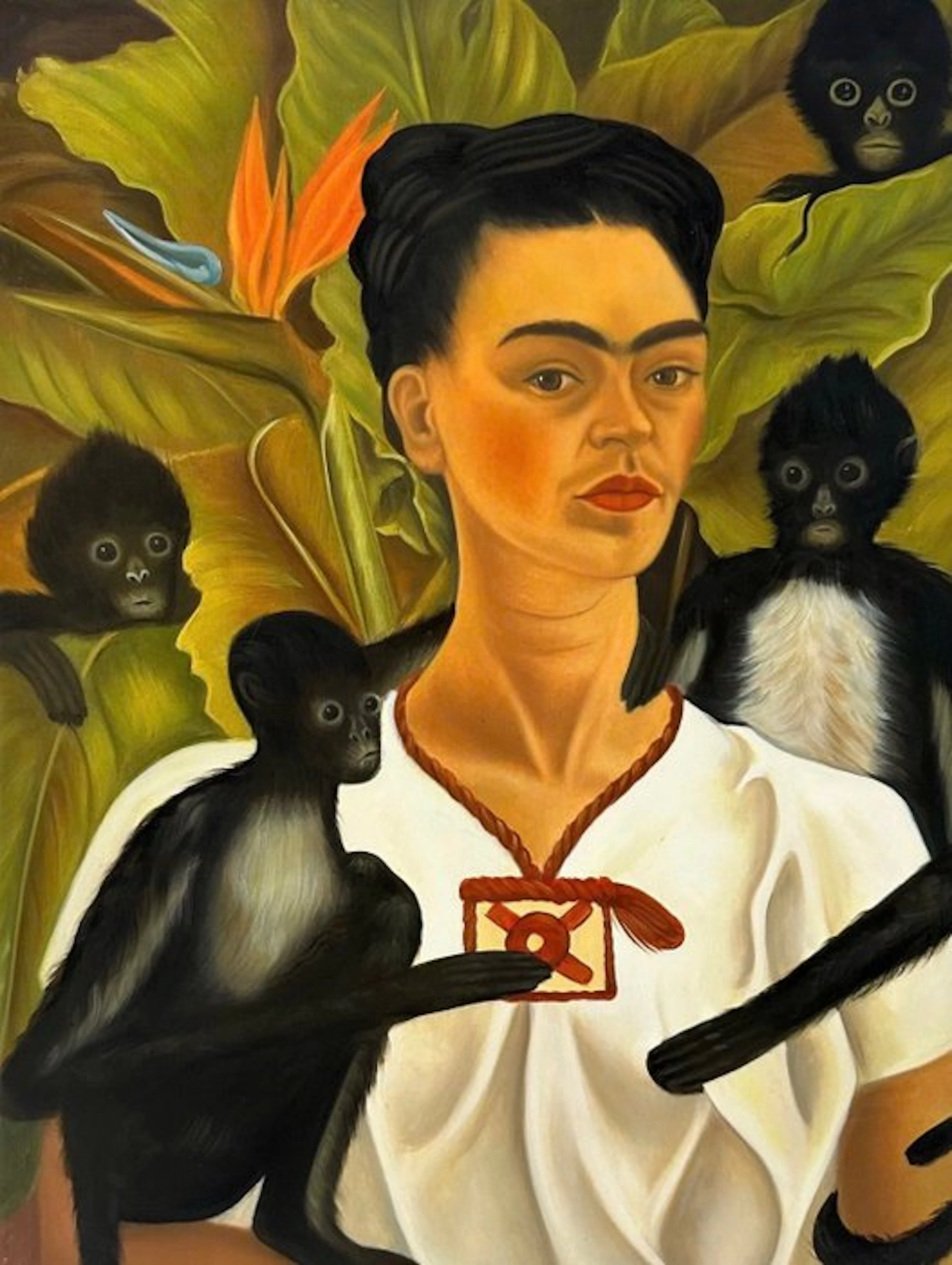 Tran Van khoa (1997) - Autoportrait aux singes 80 x 60 cm