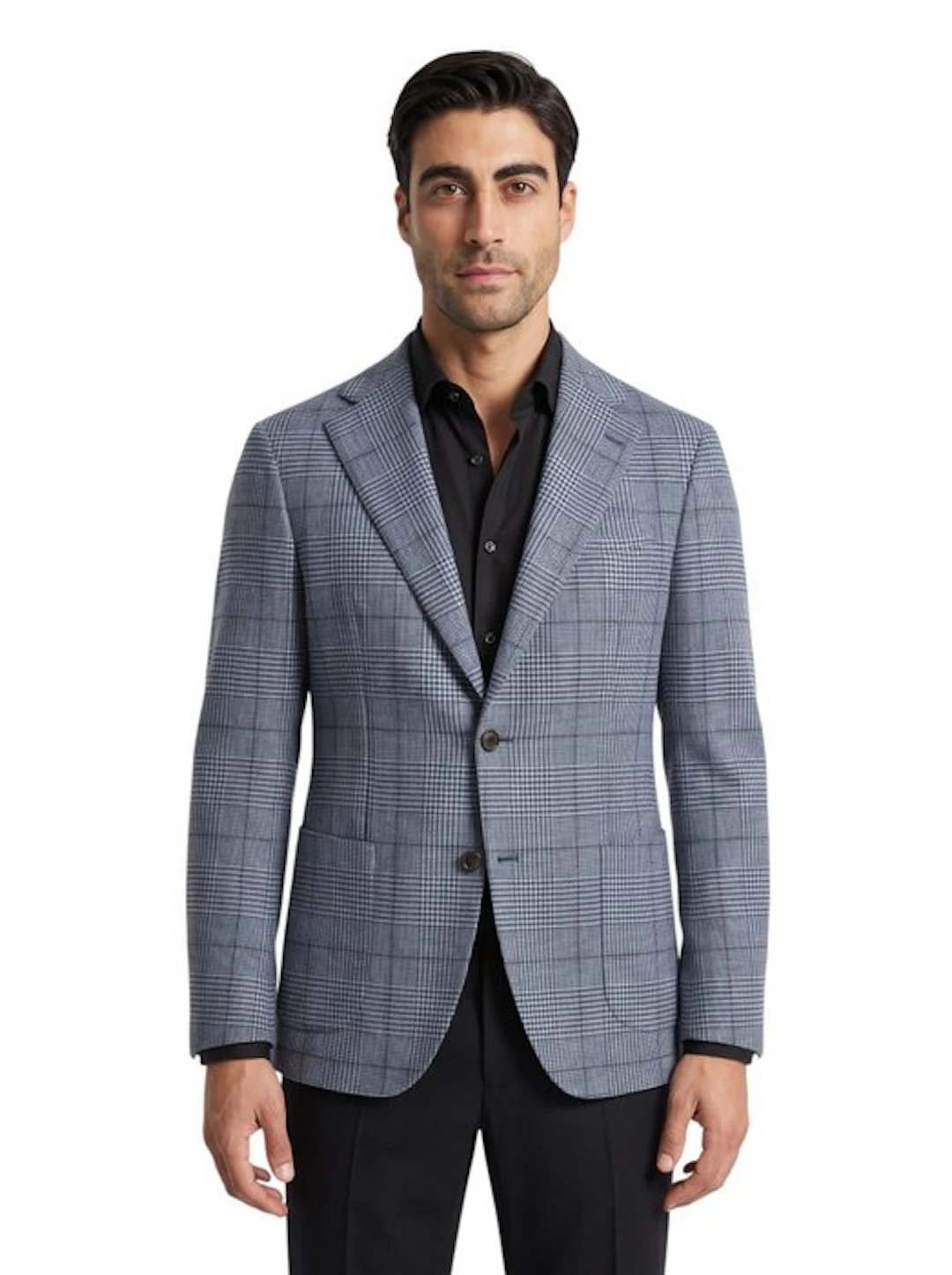 GIAMPAOLO - 54 IT - Blazer Jacket Light Blue Glen Plaid...