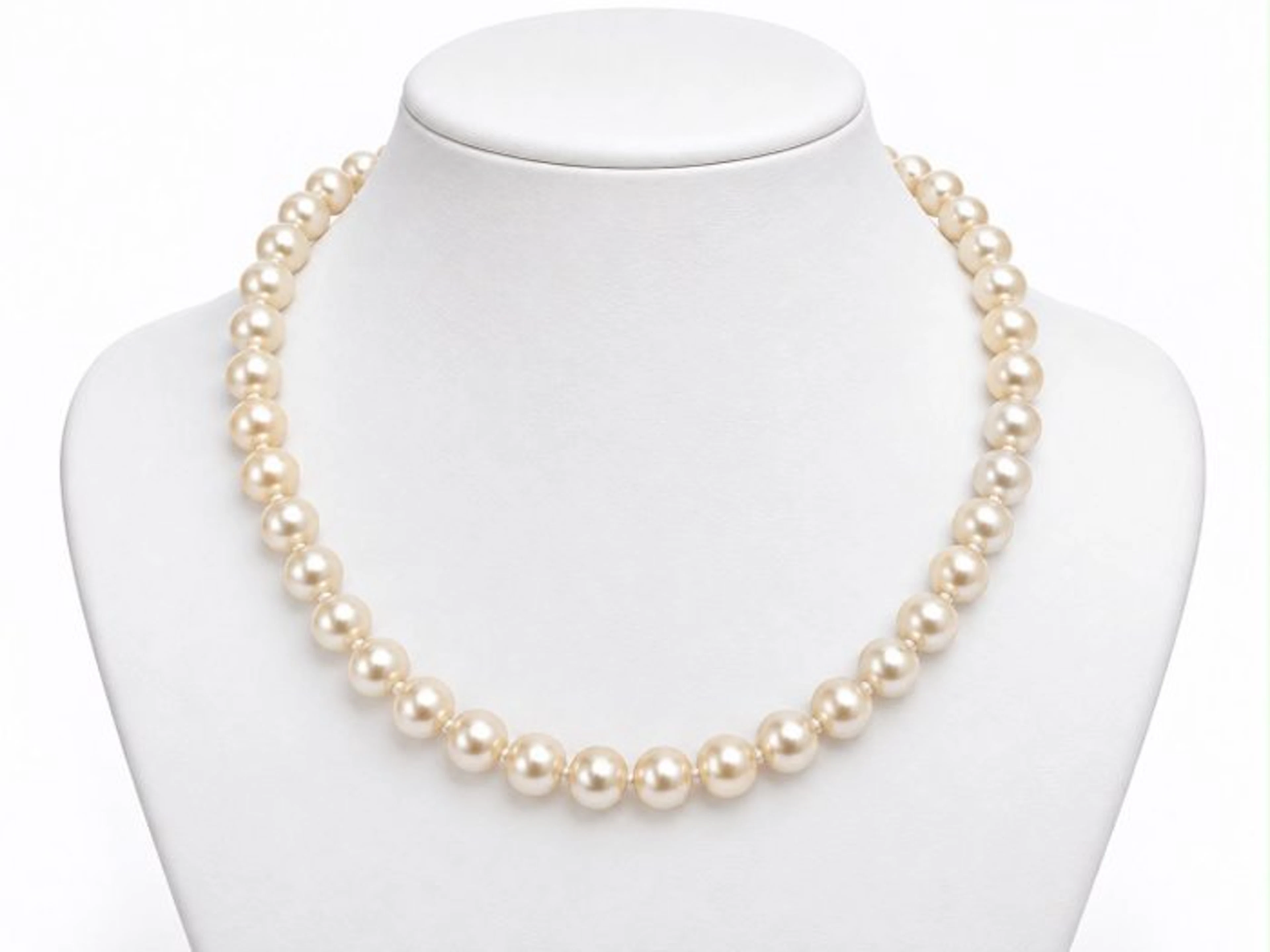 No reserve price - Necklace - 18 kt. White gold Pearl - Made in Italy