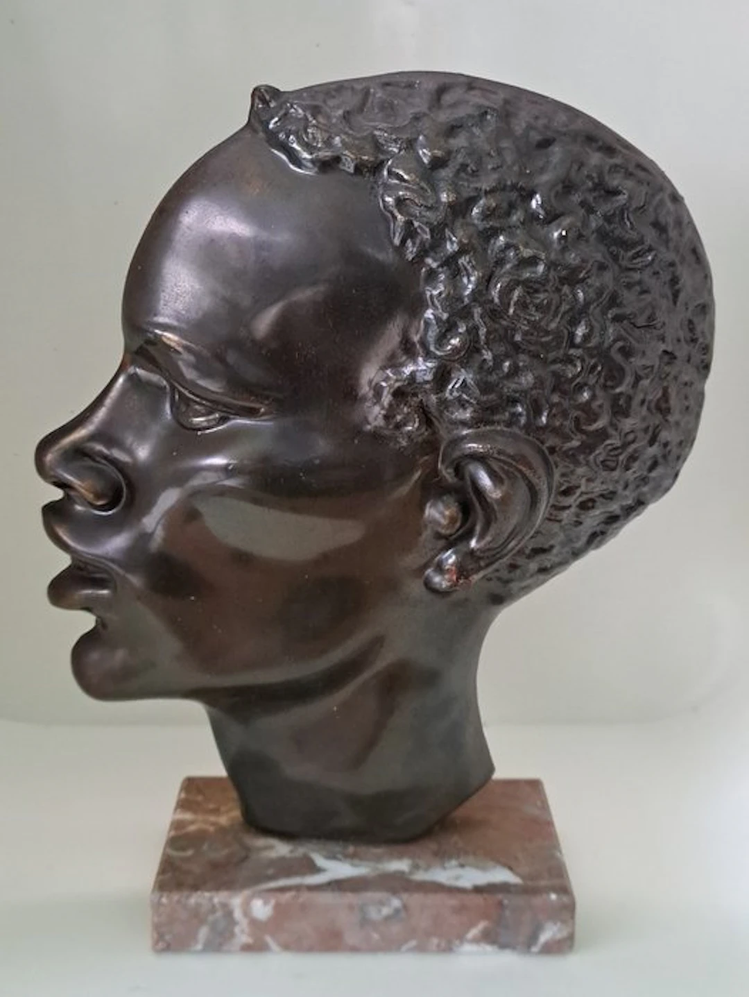 Statue, Profiel Van Een Afrikaanse Man - 26 cm - Antimoon