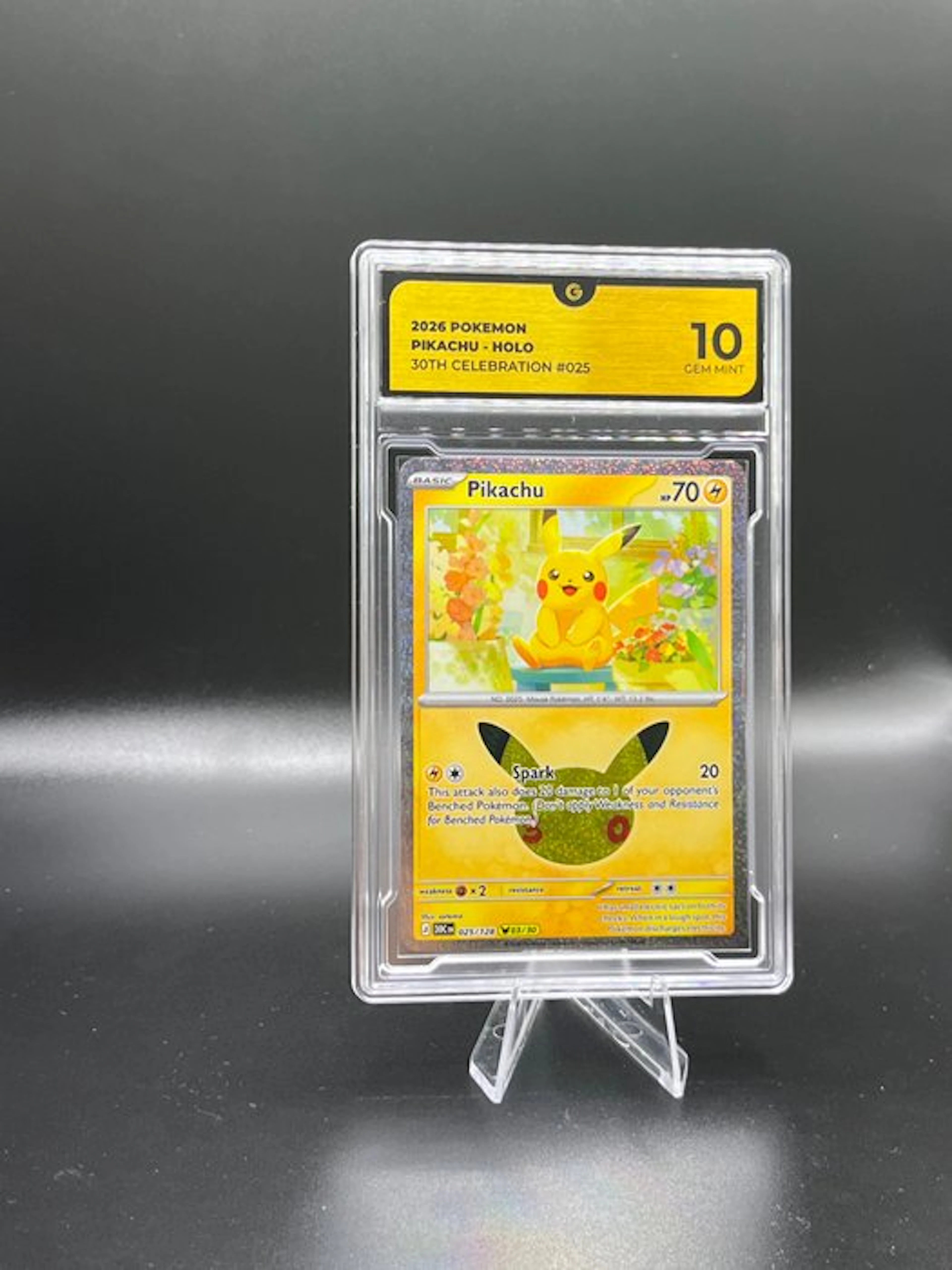 Pokémon - 1 Graded card - Pikachu 025 30TH Anniversary - GG 10