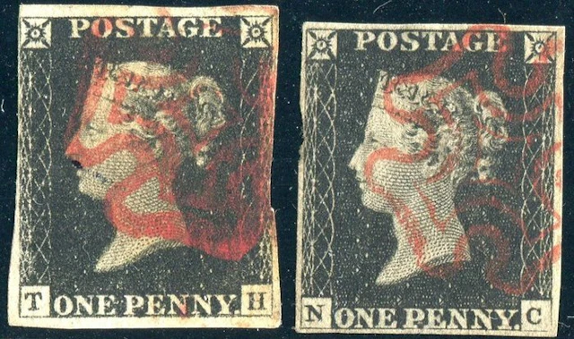 Great Britain 1840 - Queen Victoria, First Issue, Penny Black, 2x - SG 2 (2x)