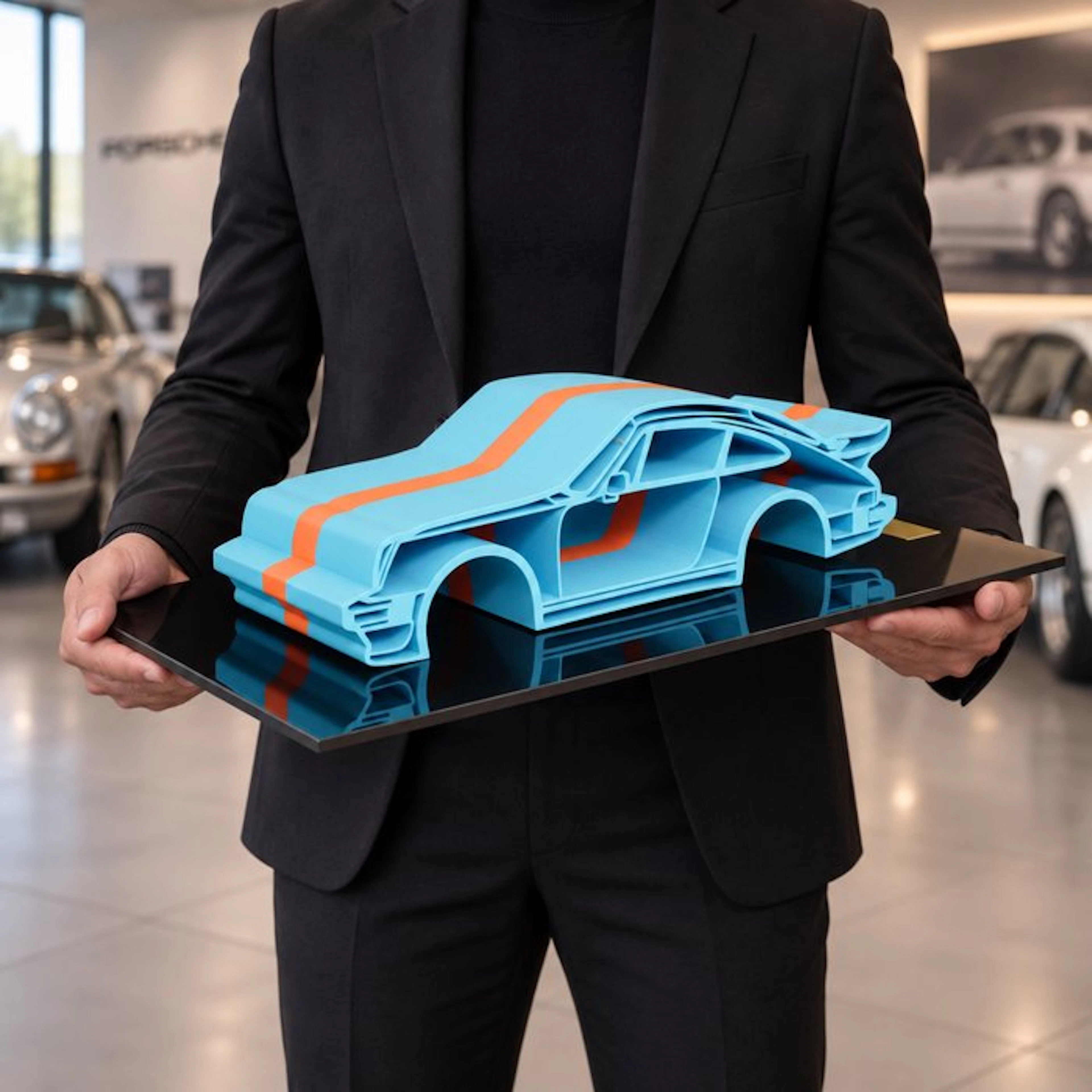 Porsche 911 RS 1974 "Gulf Delivery" - 1/12 Scale - XXL...