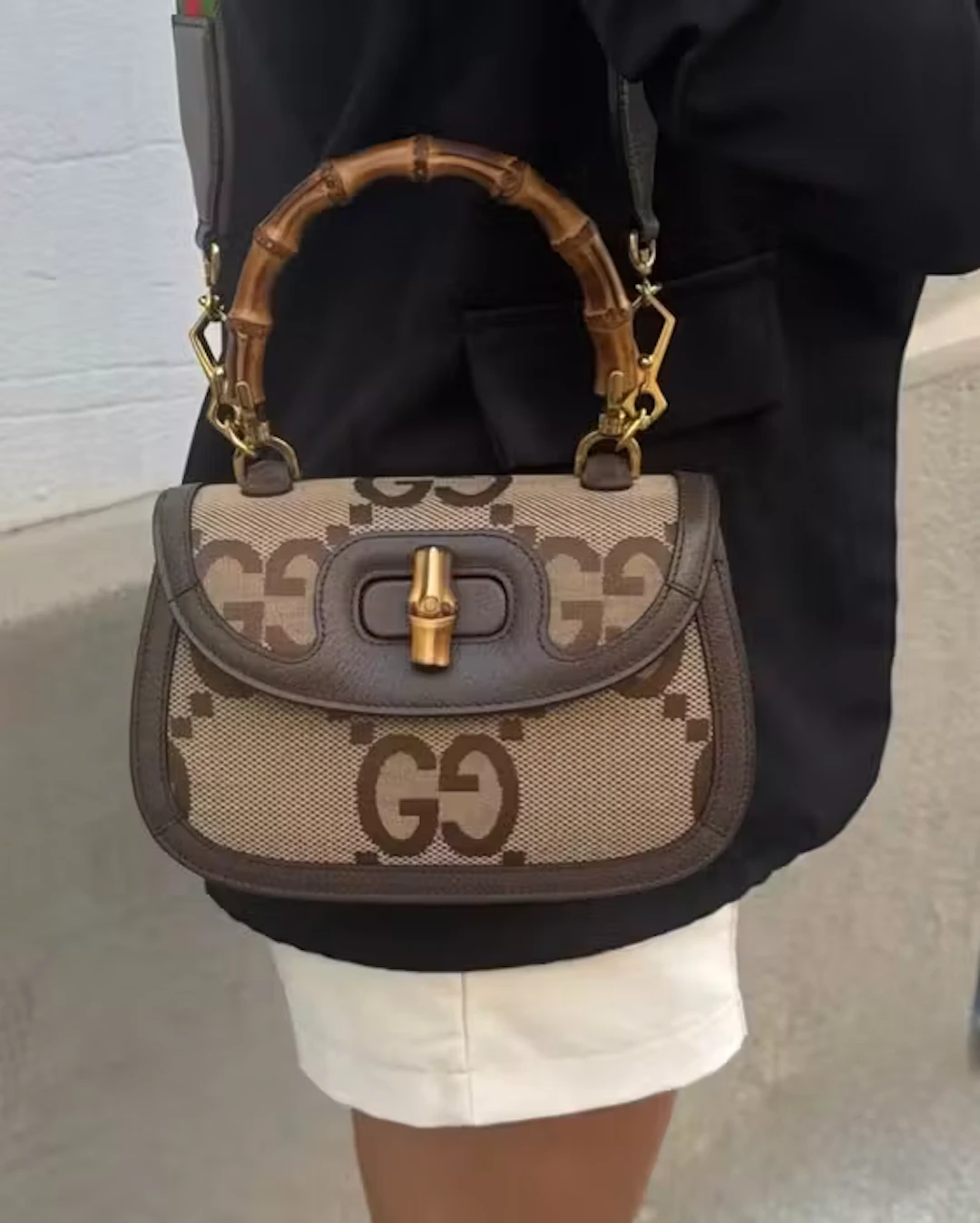Gucci - Bamboo 1947 Canvas Jumbo GG - Bag