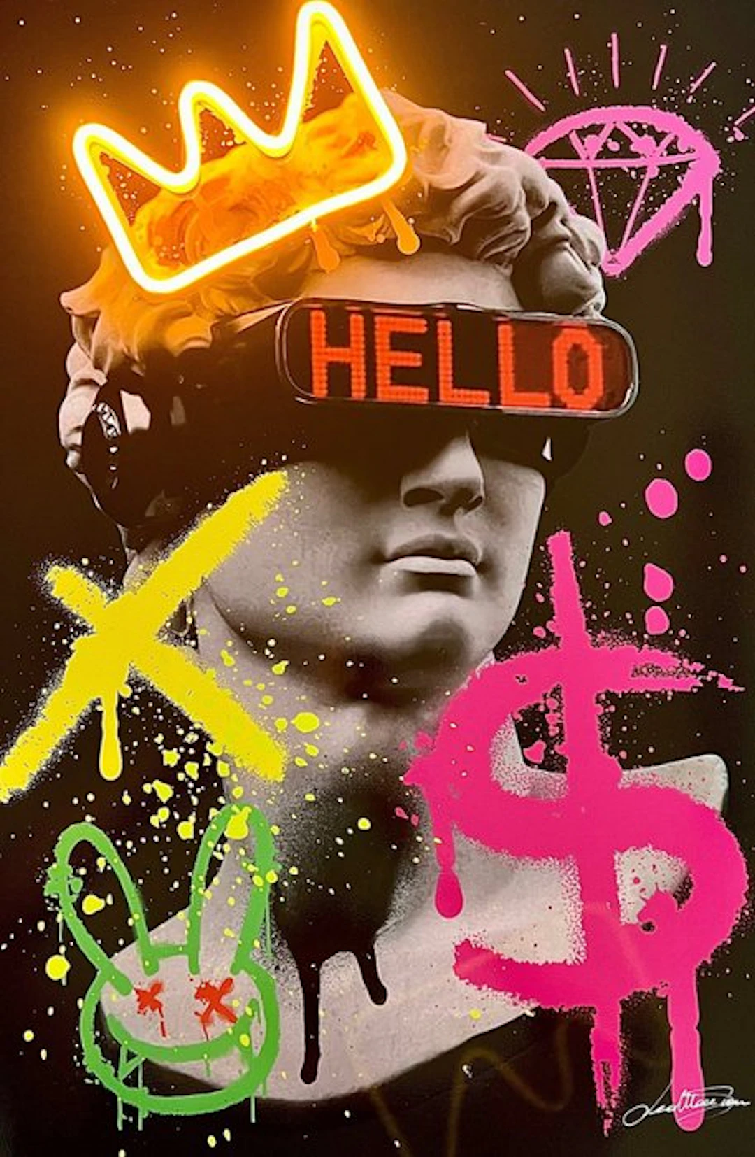 LEDMansion - David Future Pop 50x75cm | Led Wall Art