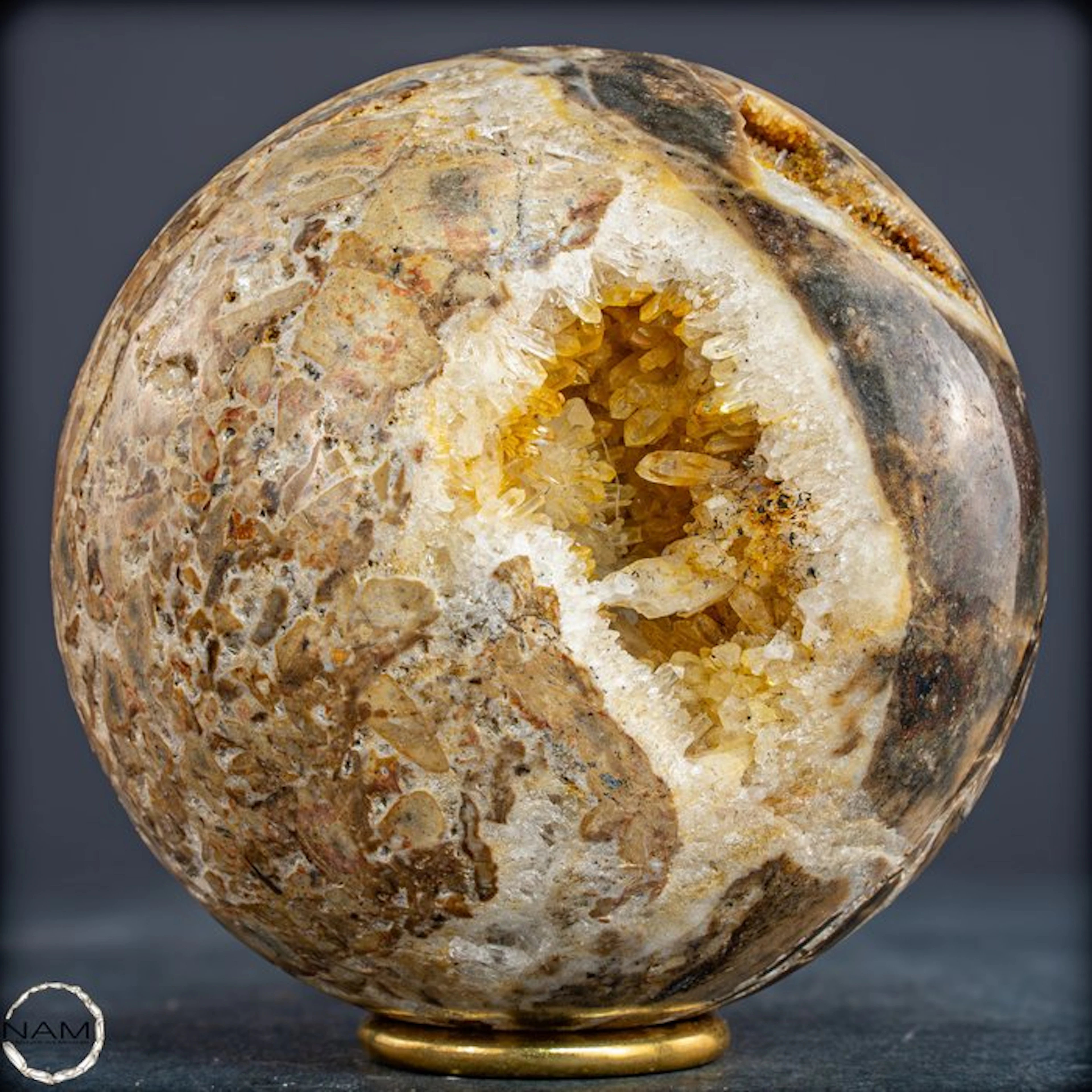 Unique quartz sphere with opal from Indonesia – Natural...