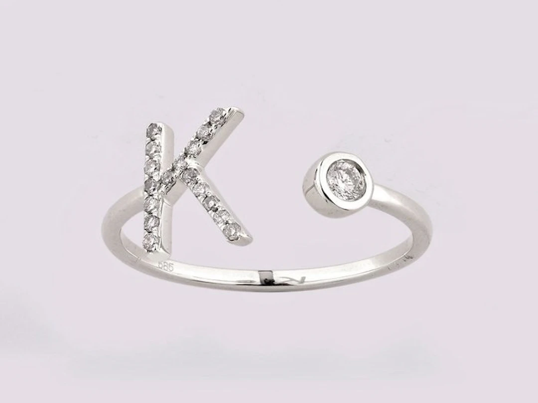 Ring - 14 kt. White gold - 0.12ct. tw. Diamond (Natural)