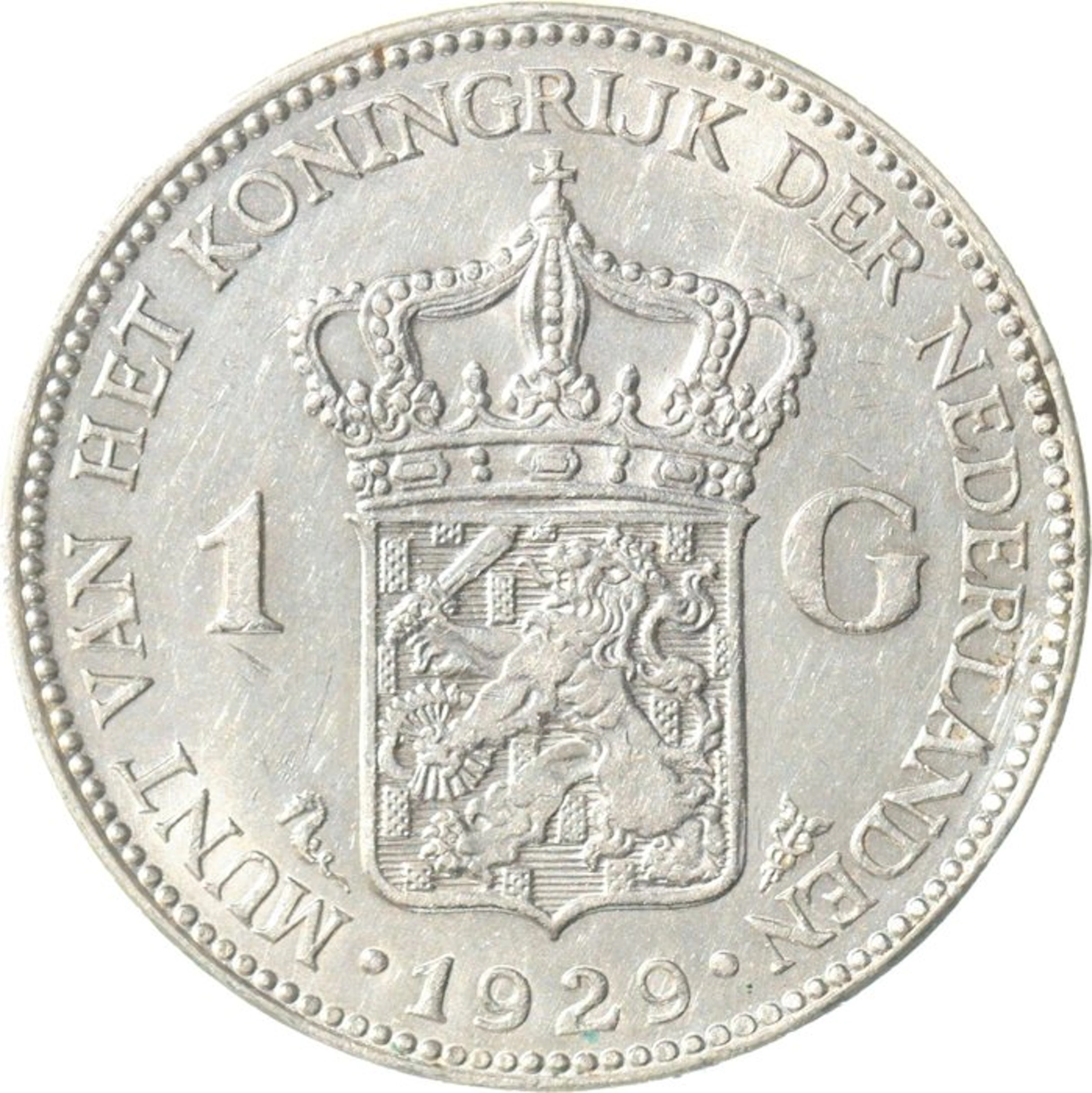 Netherlands. Wilhelmina. 1 Gulden 1929 KWALITEIT (No reserve price)