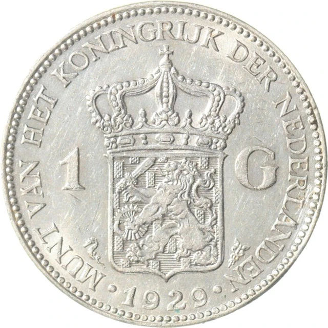 Netherlands. Wilhelmina. 1 Gulden 1929 KWALITEIT (No reserve price)