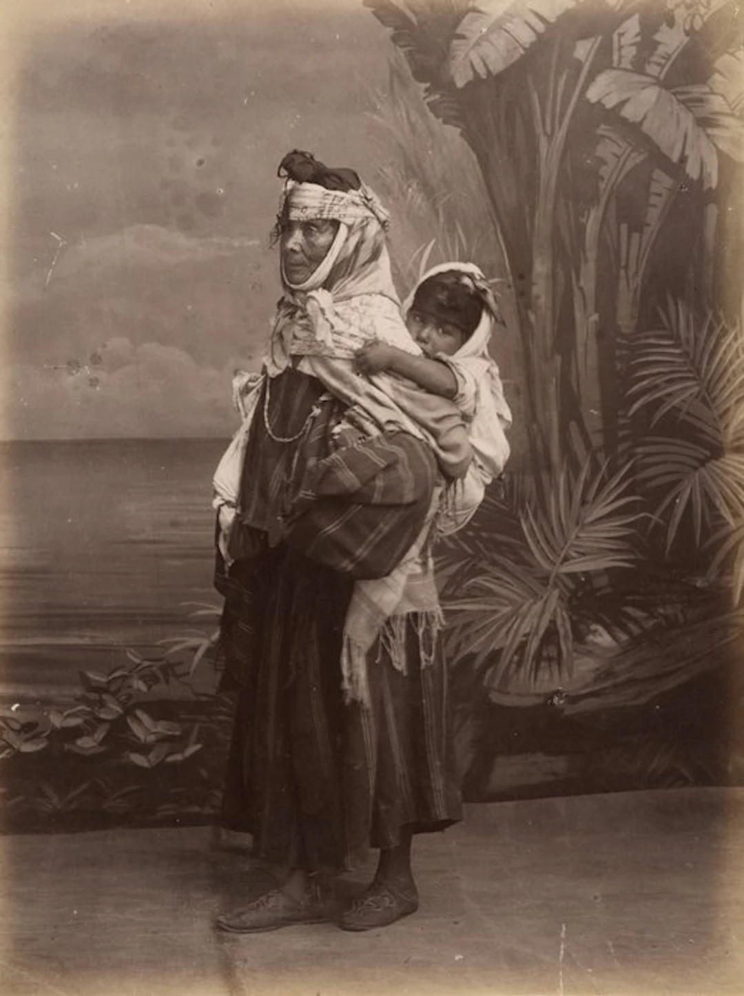 Attr. J. Geiser (XIX) - Mendiante kabyle et son enfant
