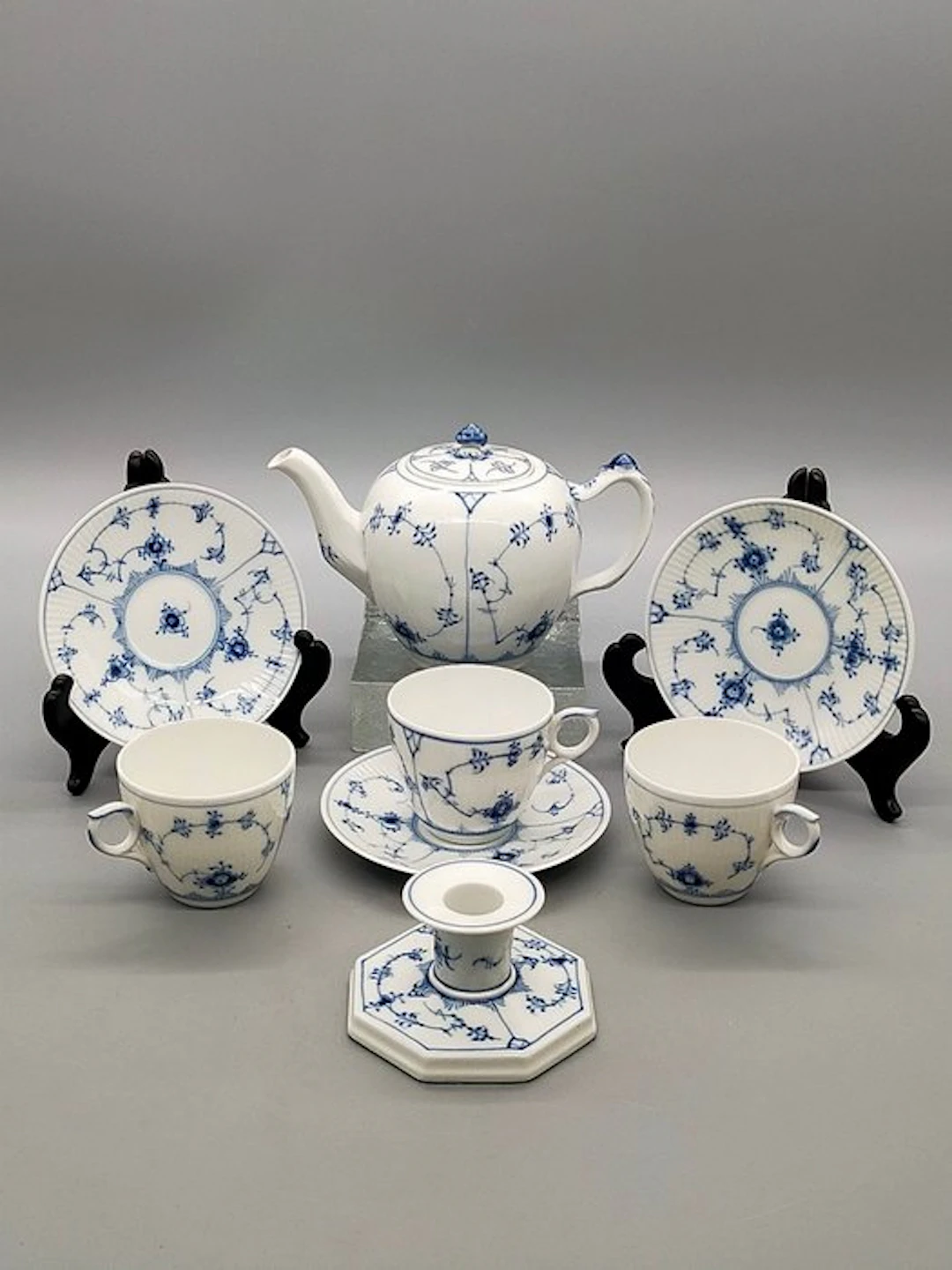 Royal Copenhagen - Coffee set - Musselmalet Gerippt...