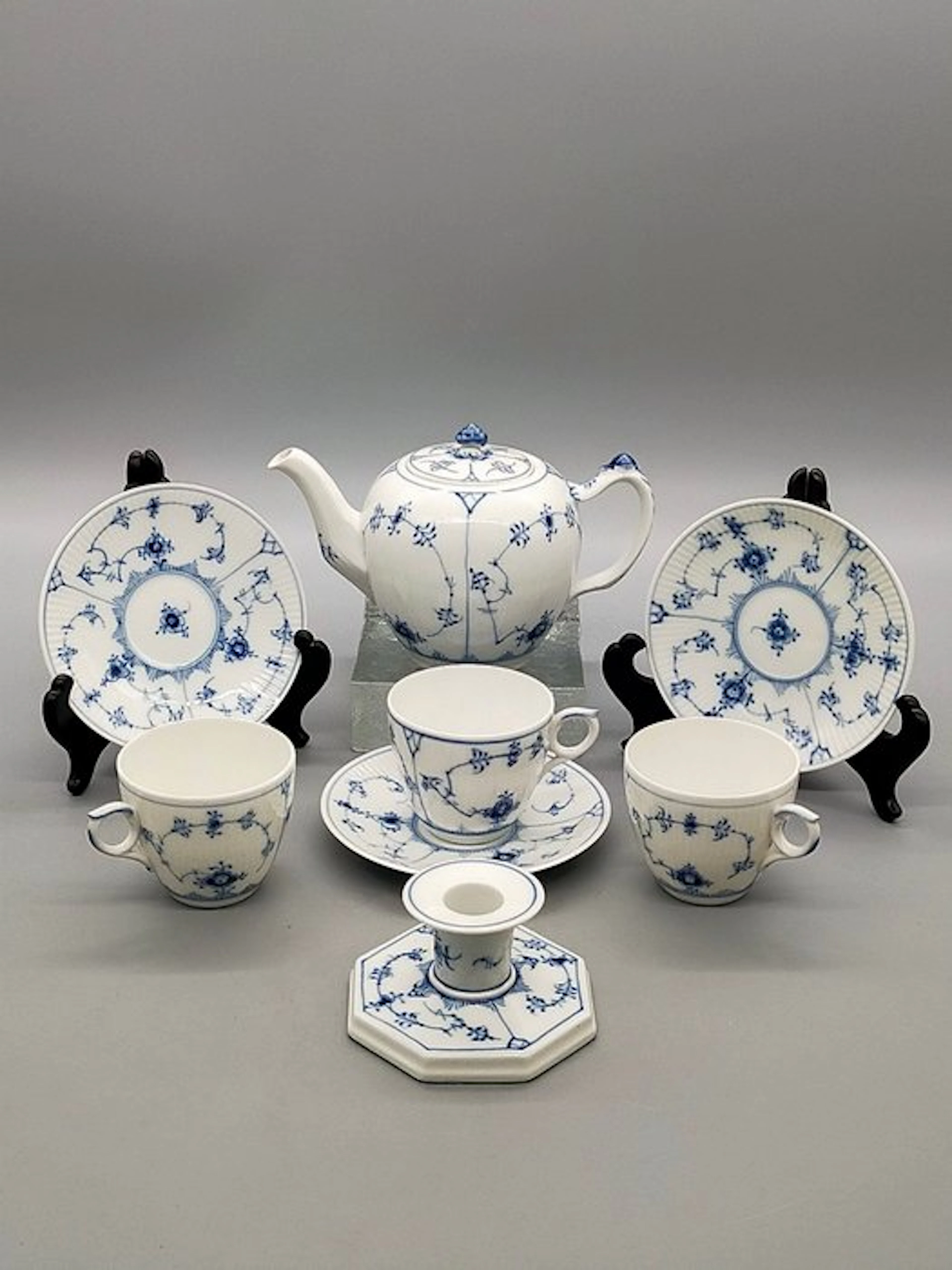 Royal Copenhagen - Coffee set - Musselmalet Gerippt...
