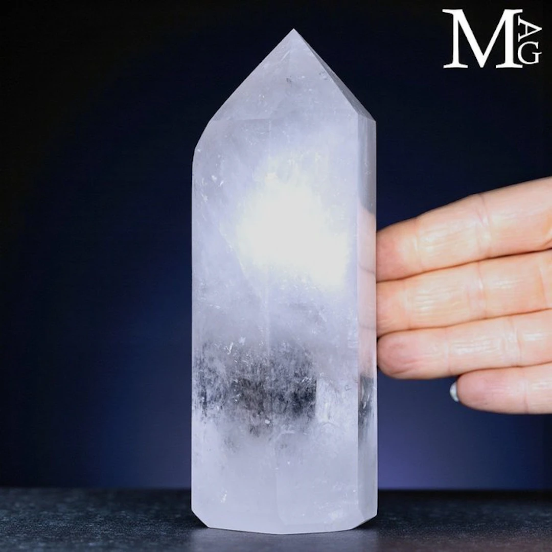 Clear Quartz Obelisk with Intricate Internal Landscapes...