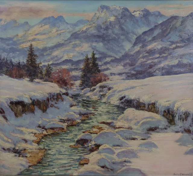 Fritz Osswald (1878-1966) - Bei Tölz – Winterlicher Gebirgsbach