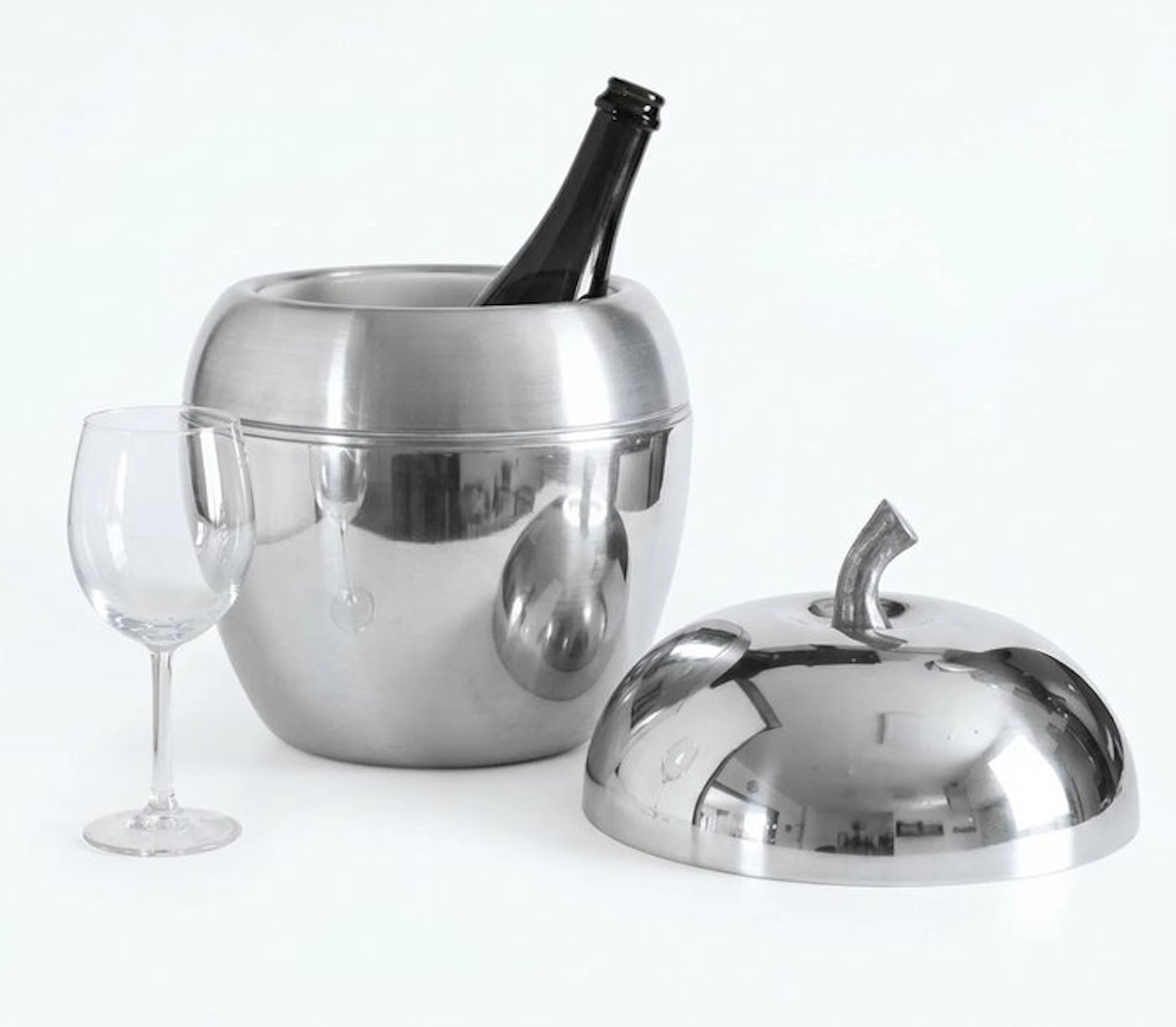 Champagne cooler - Aluminium - Large apple XL 30 cm.
