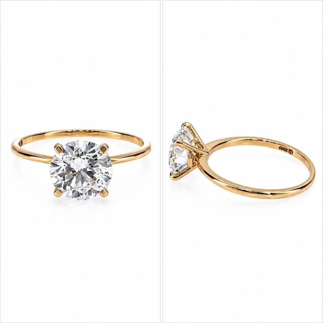 No reserve price - Ring - 14 kt. Yellow gold - 2.00ct. tw. Diamond (Lab-grown)