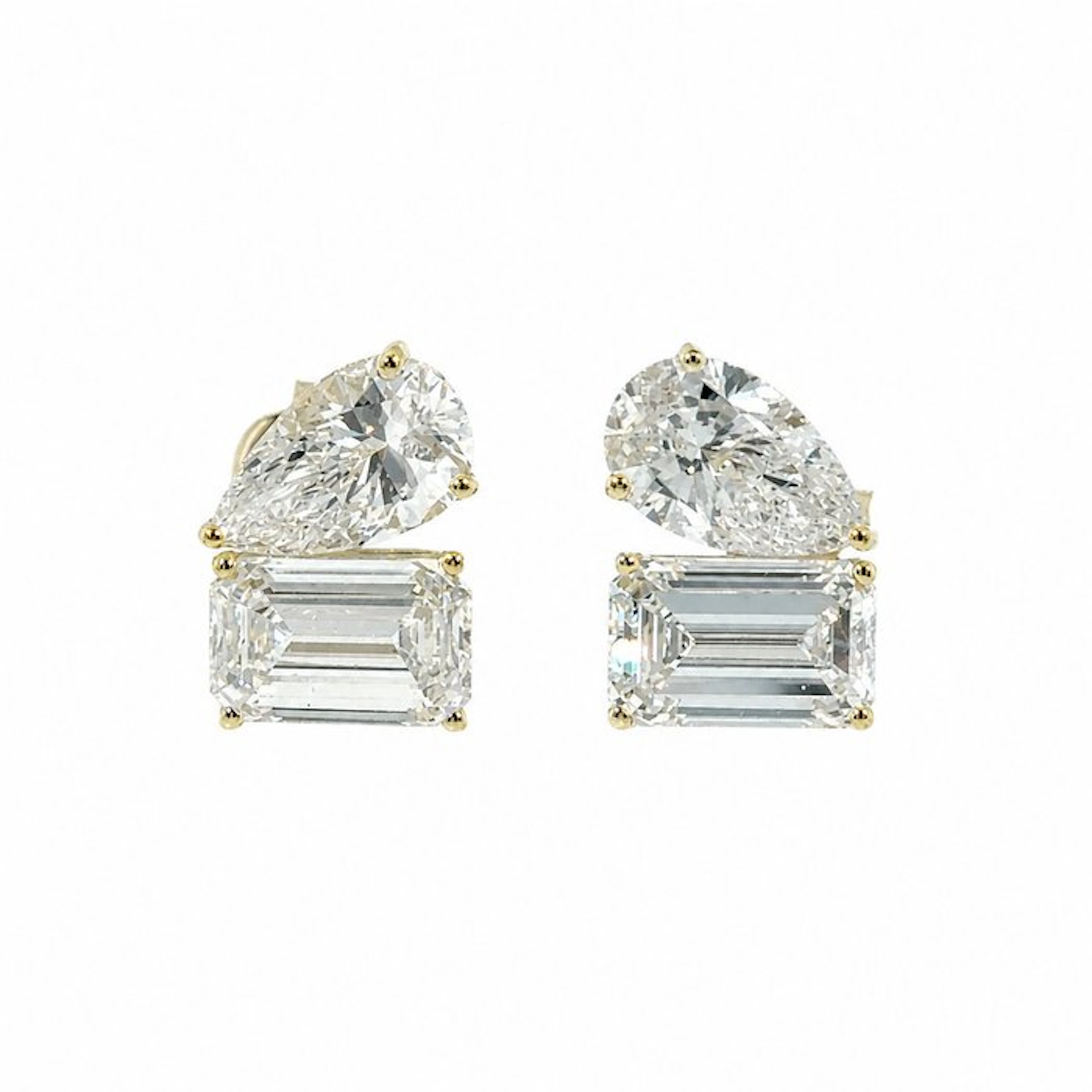 Earrings - 14 kt. Yellow gold - 5.10ct. tw. Diamond (Lab-grown) - Diamond