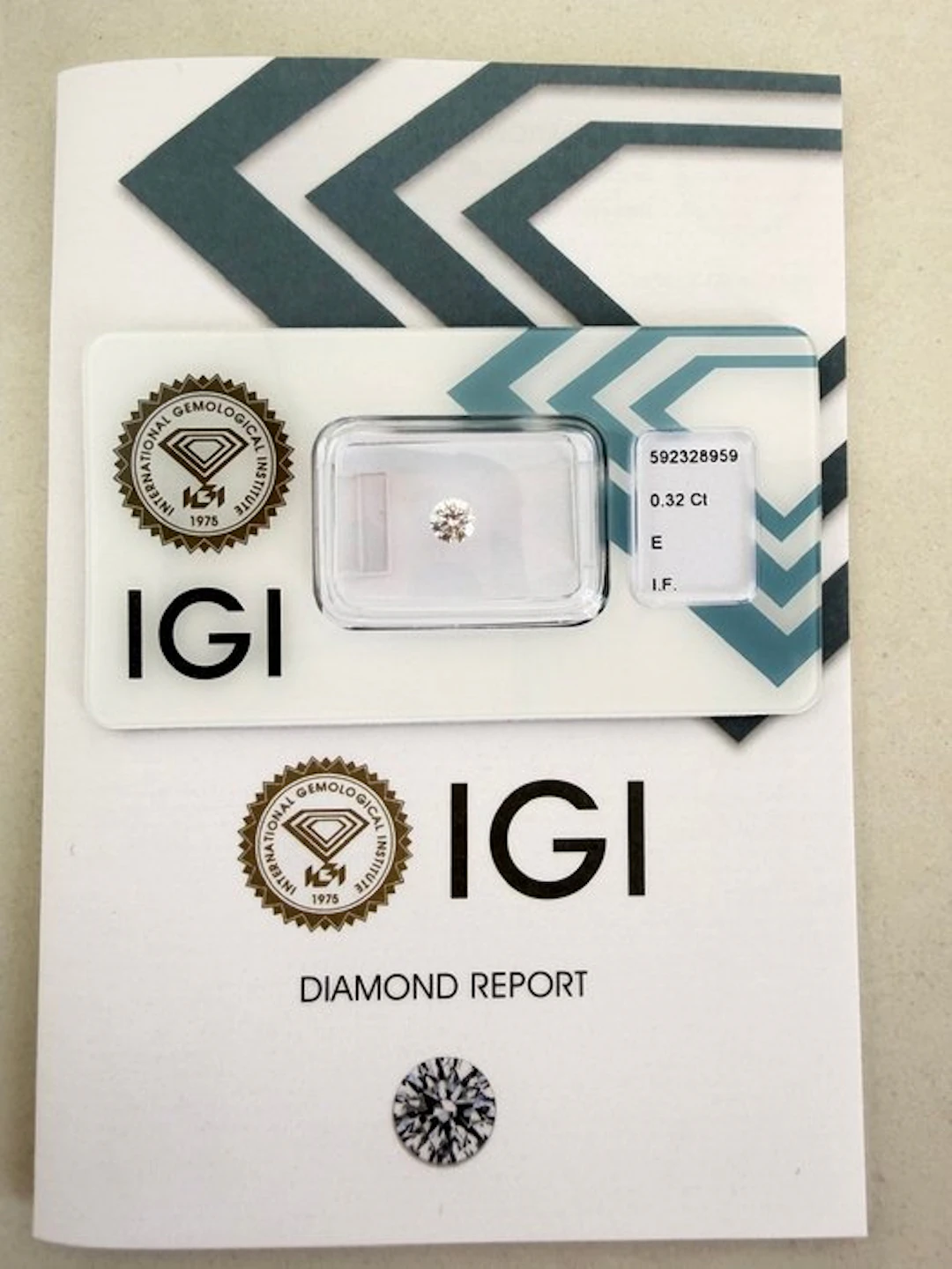 1 pcs Diamond (Natural) - 0.32 ct - Round - E - IF...