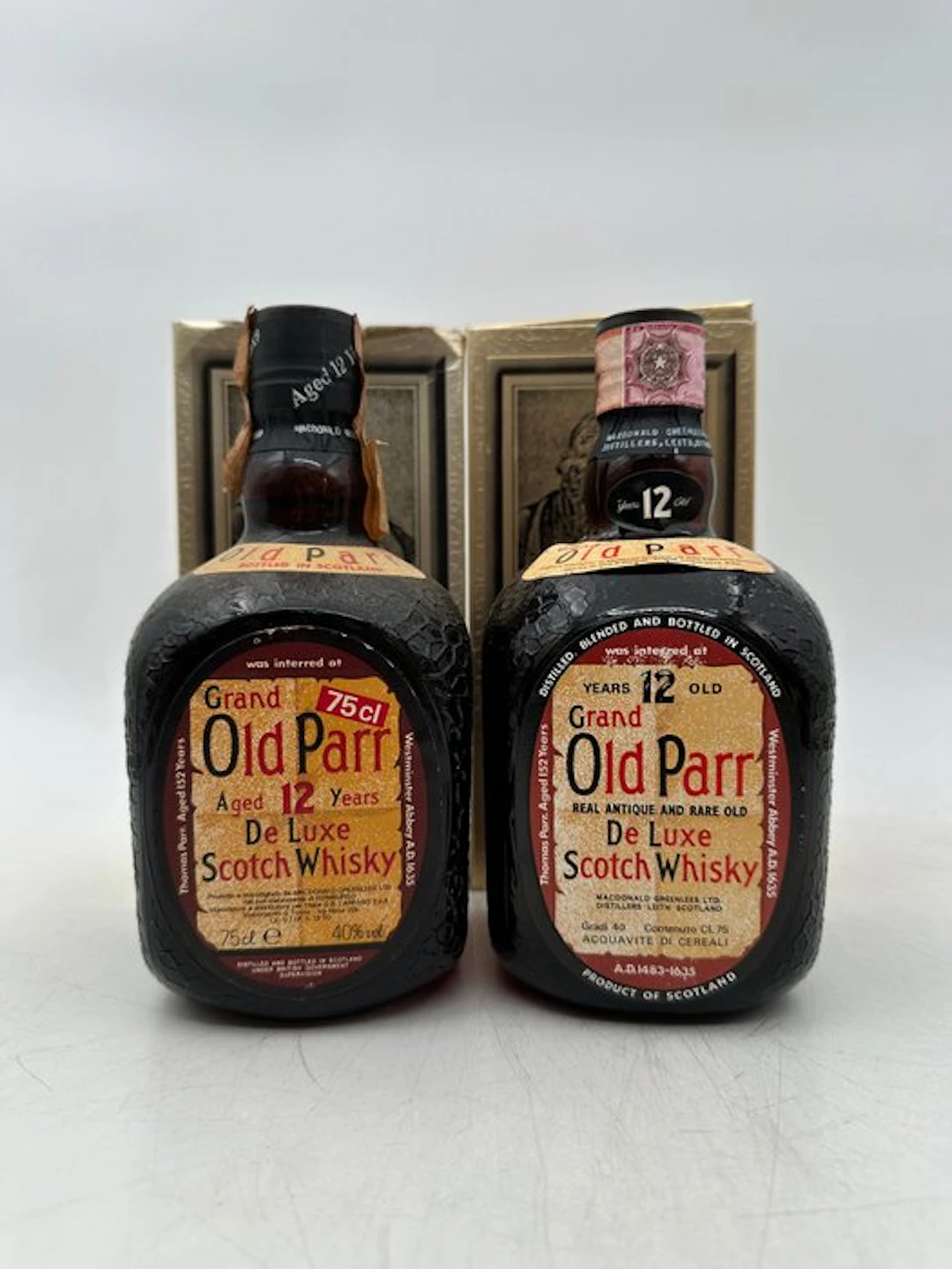 Grand Old Parr 12 years old - b. 1970s, 1980s - 75cl - 2 bottles