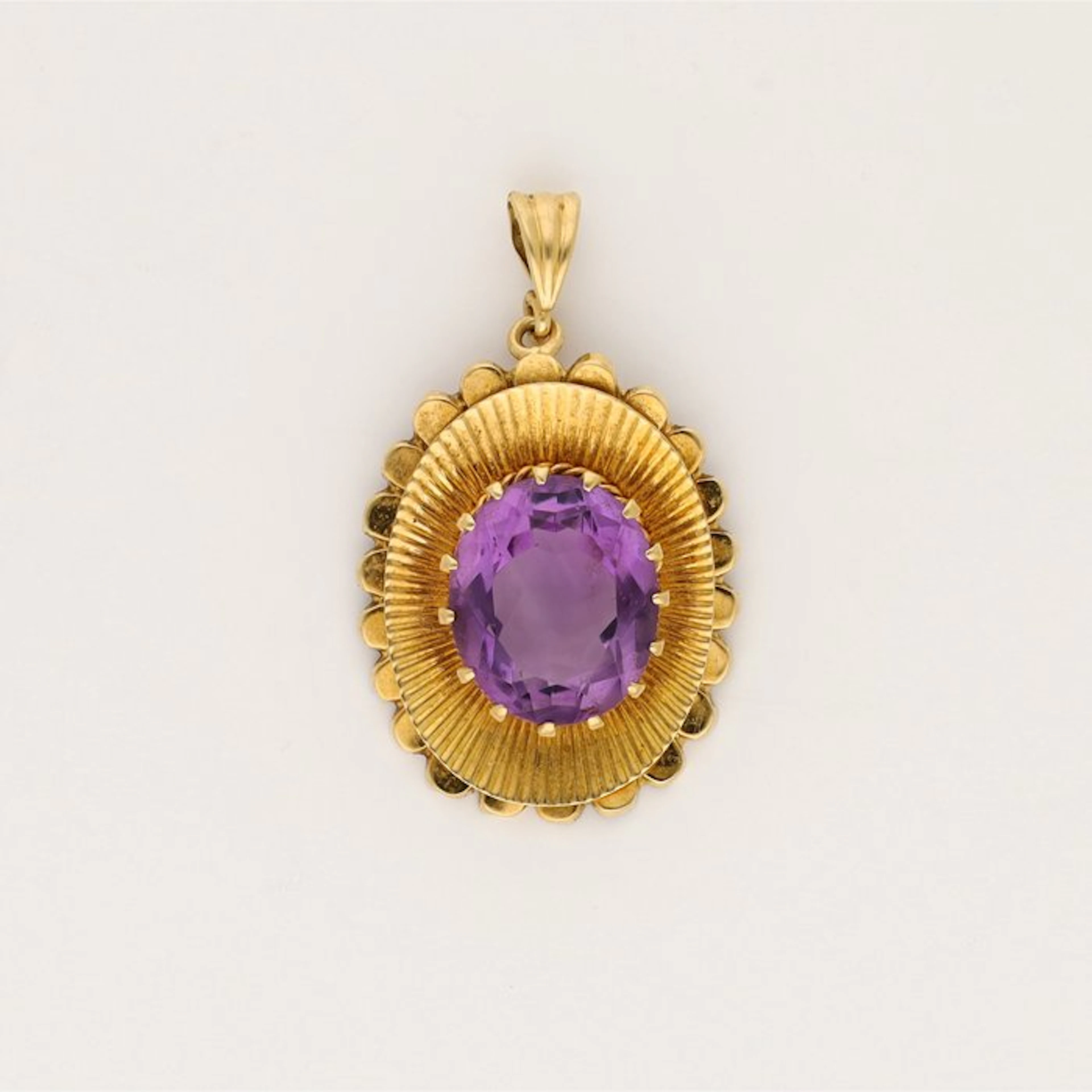 Pendant - 18 kt. Yellow gold Spinel