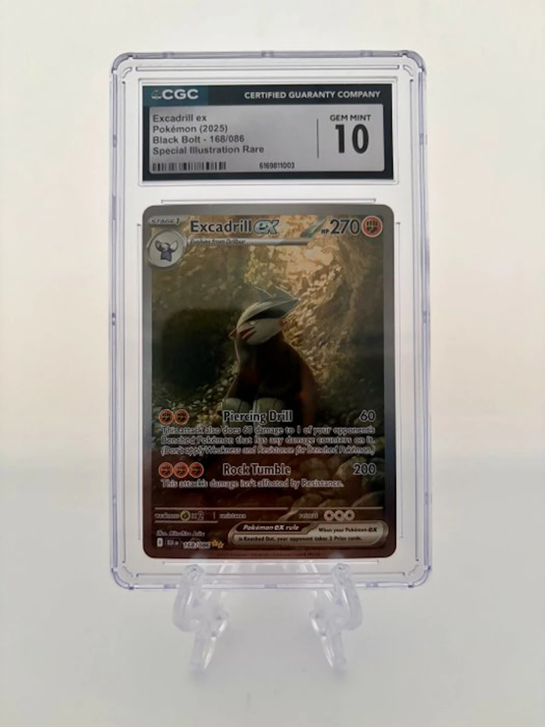 Pokémon - 1 Graded card - Excadrill ex - Black Bolt - 168/086 - 2025 - CGC 10