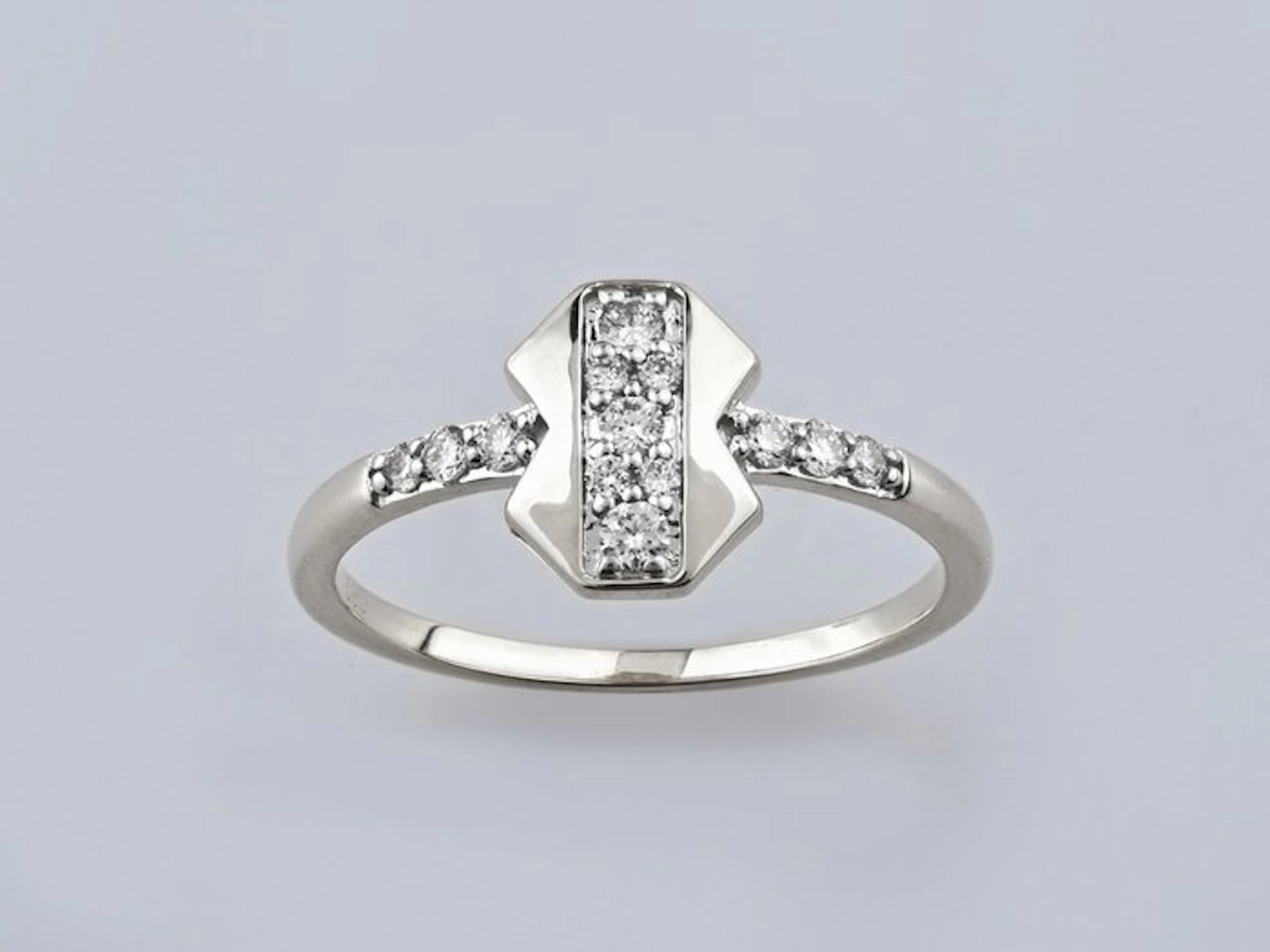 Ring - 14 kt. White gold - 0.21ct. tw. Diamond (Natural)