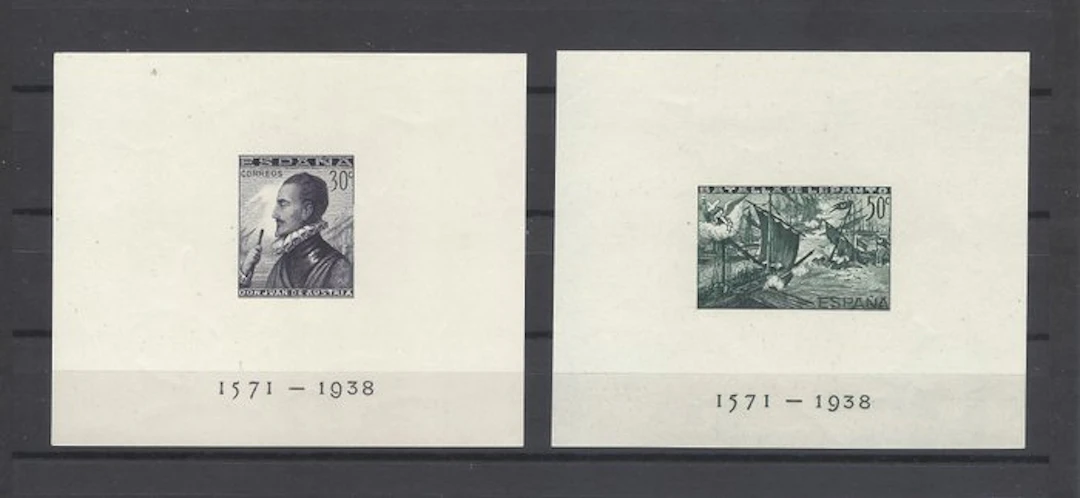 Spain 1938 - Lepanto Hojitas without teeth - Edifil 864/65