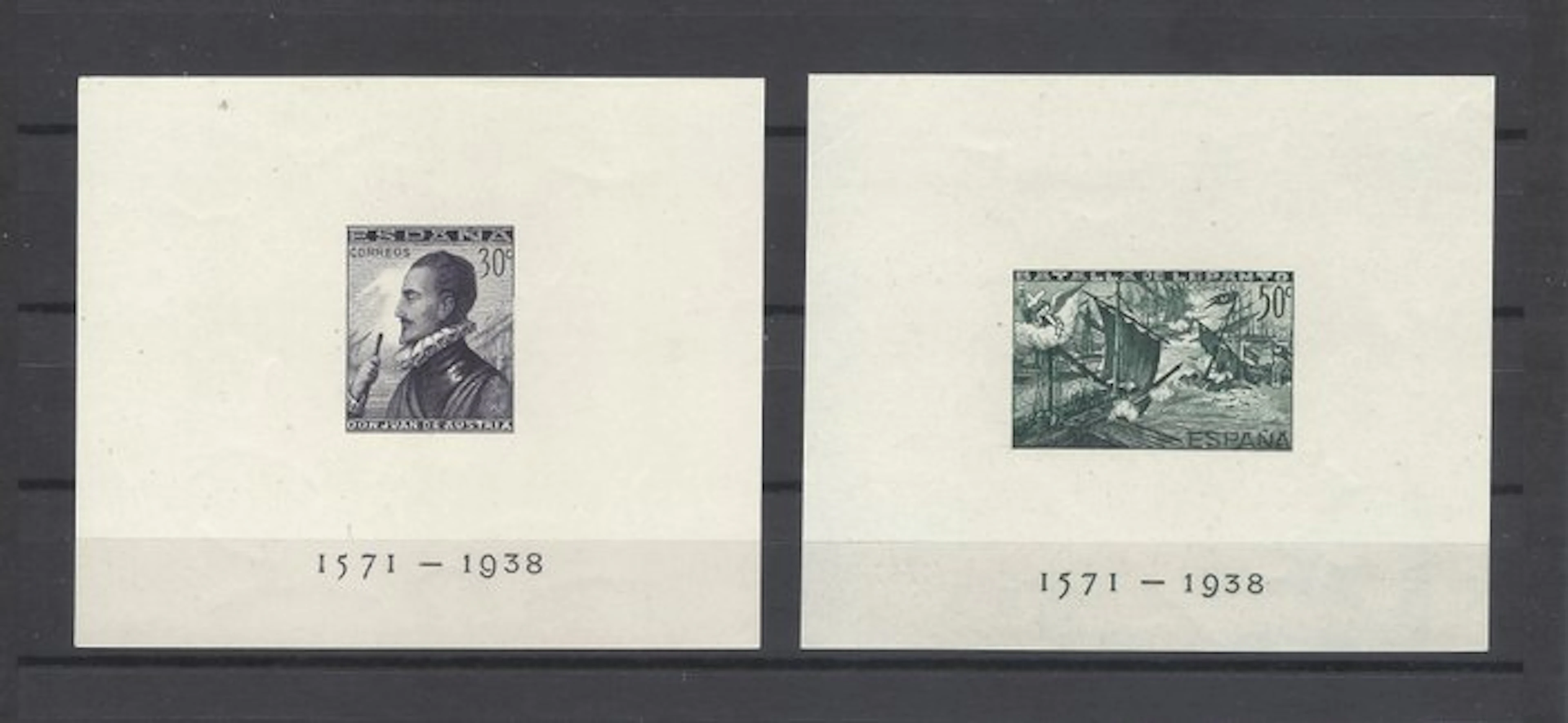 Spain 1938 - Lepanto Hojitas without teeth - Edifil 864/65