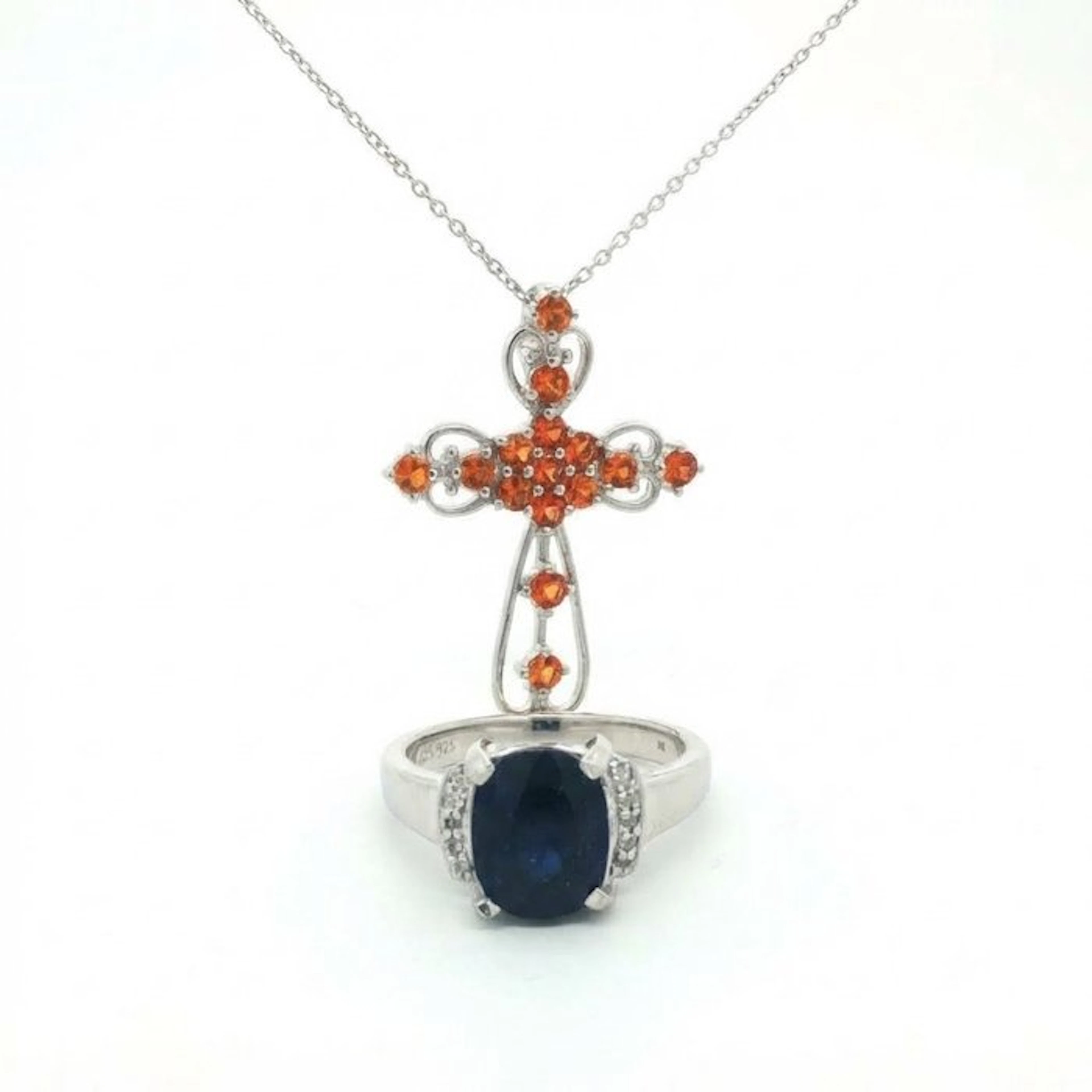 No reserve price - 2 piece jewellery set Silver - 5.97ct