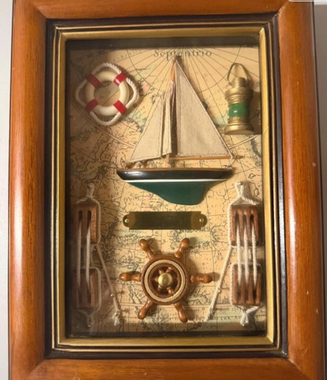 vela, America 1851 nautical box, 24x18 cm - 1851