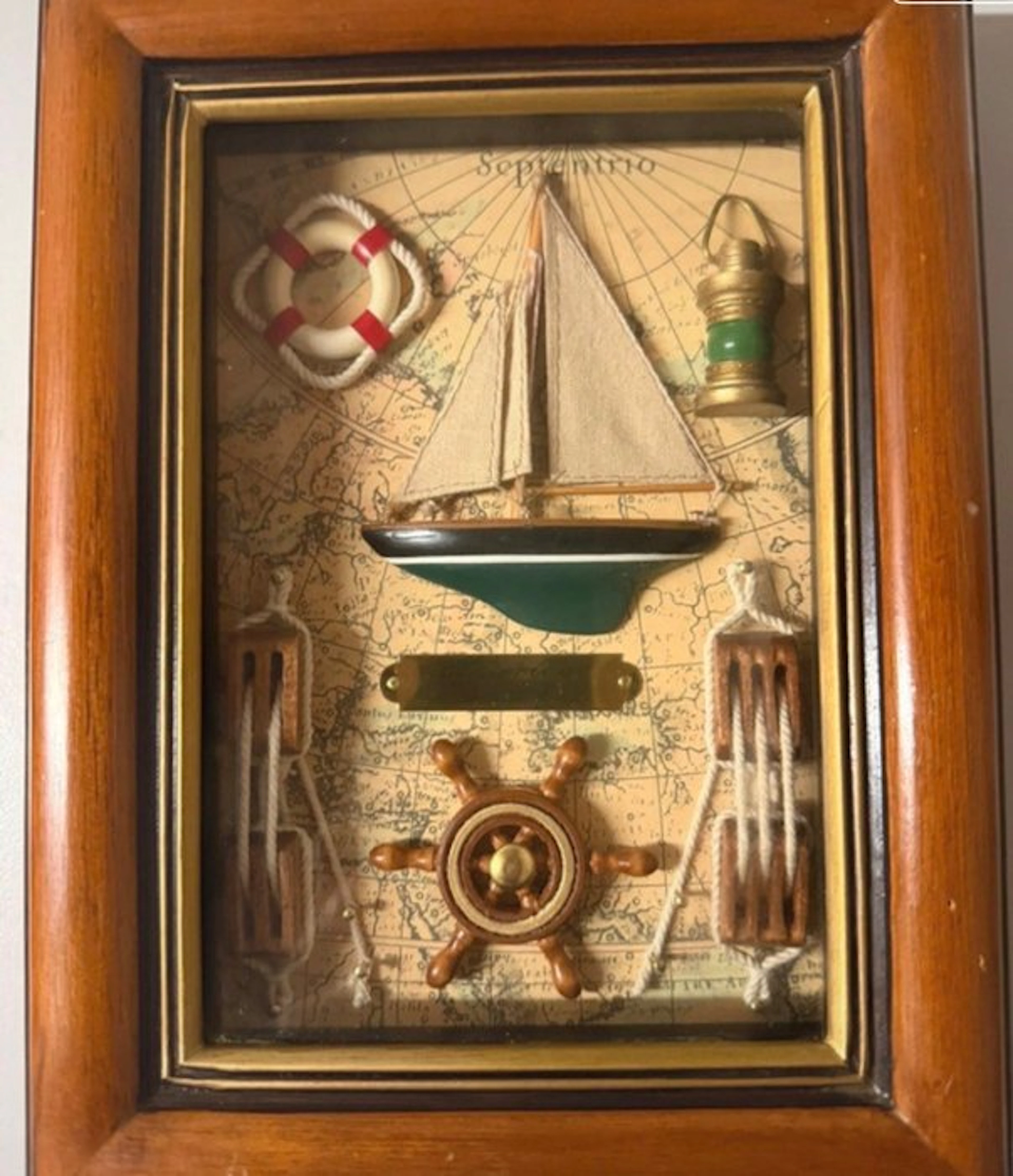 vela, America 1851 nautical box, 24x18 cm - 1851