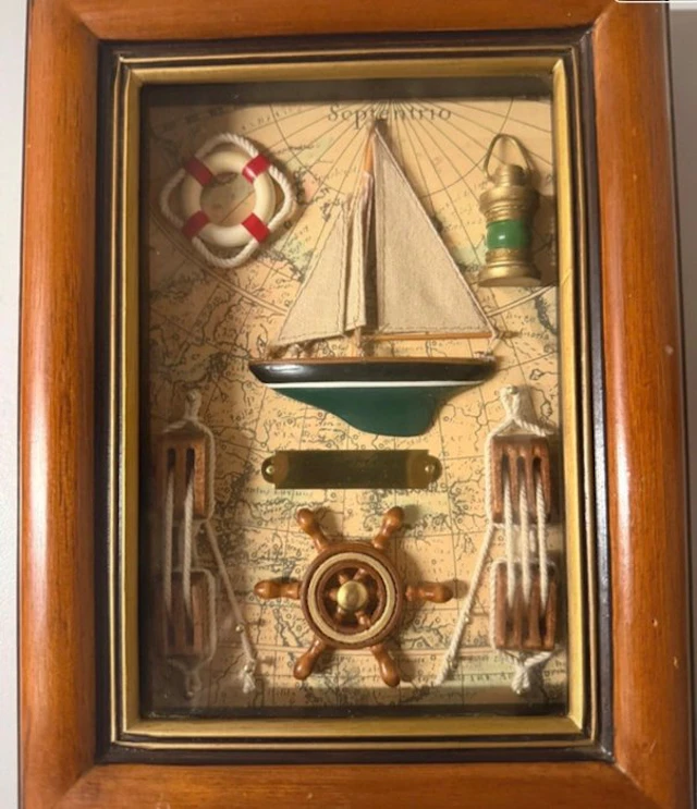 vela, America 1851 nautical box, 24x18 cm - 1851