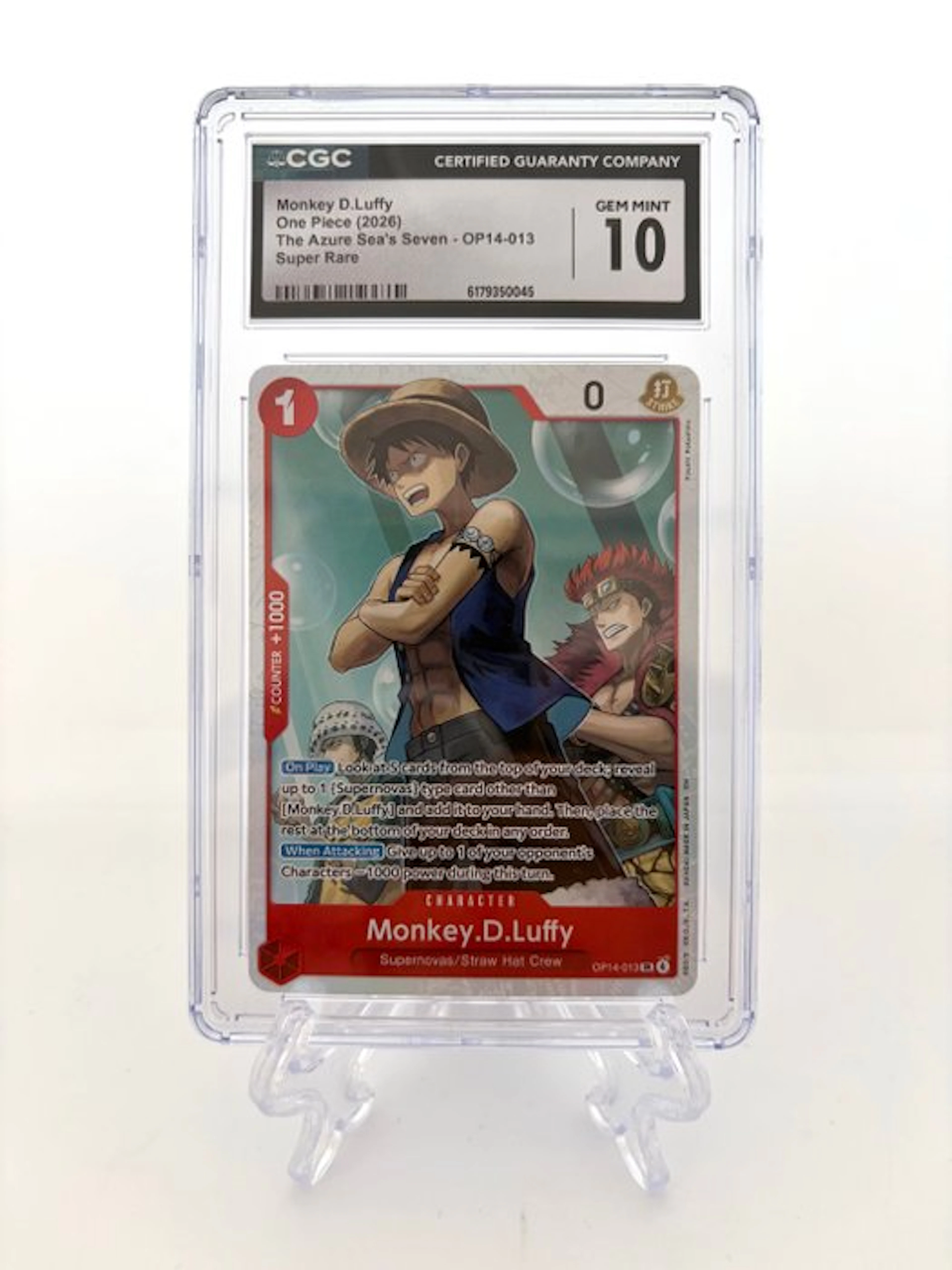 One Piece - 1 Graded card - One Piece - Monkey D.Luffy...