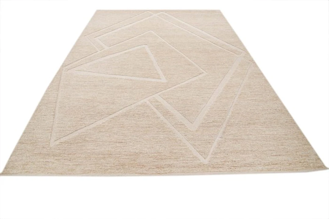 Hand-knotted designer wool rug with a relief pattern. - Rug - 311 cm - 250 cm