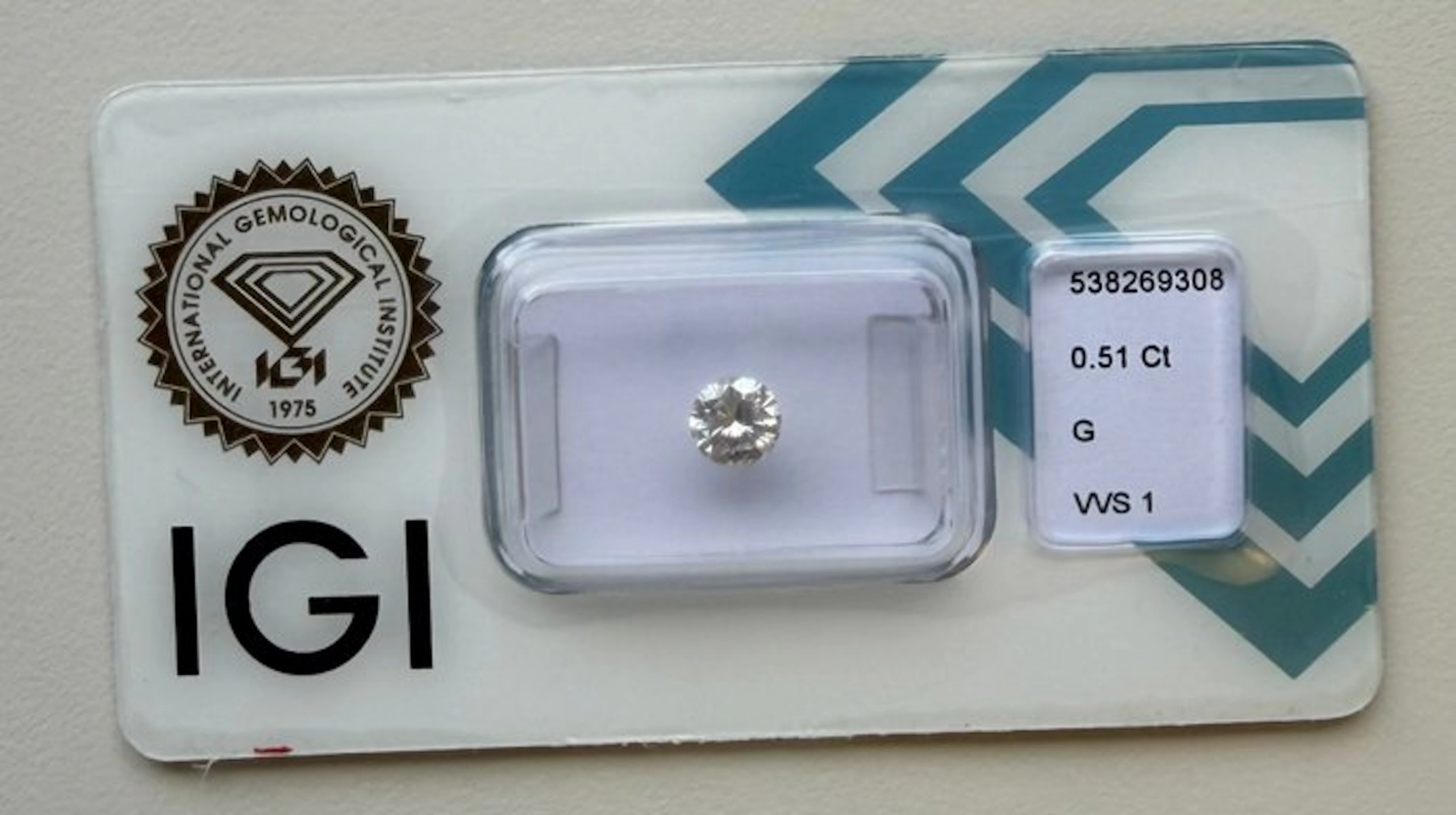 1 pcs Diamond (Natural) - 0.51 ct - Round - E - VVS2...