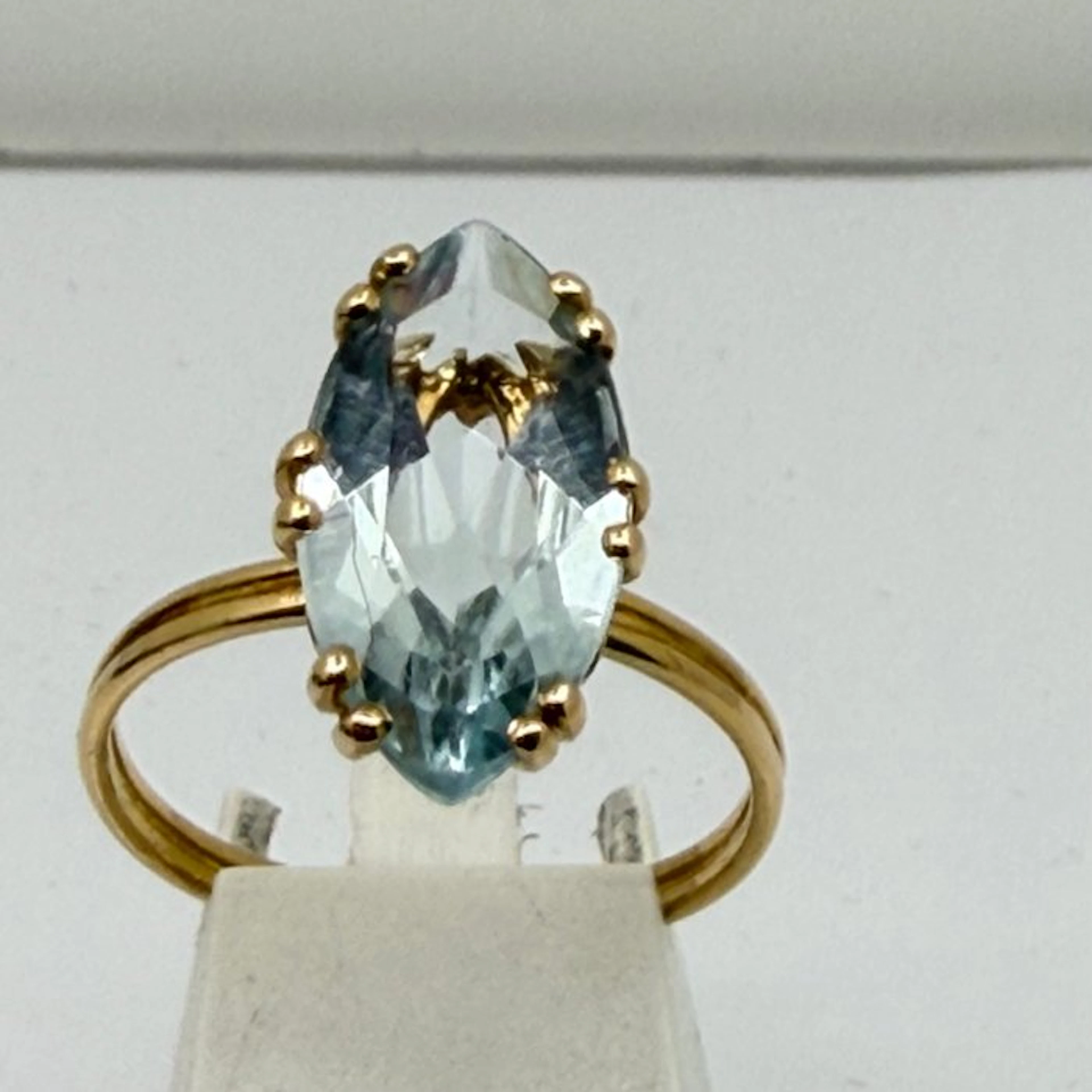 No reserve price - Cocktail ring - 18 kt. Yellow gold Aquamarine