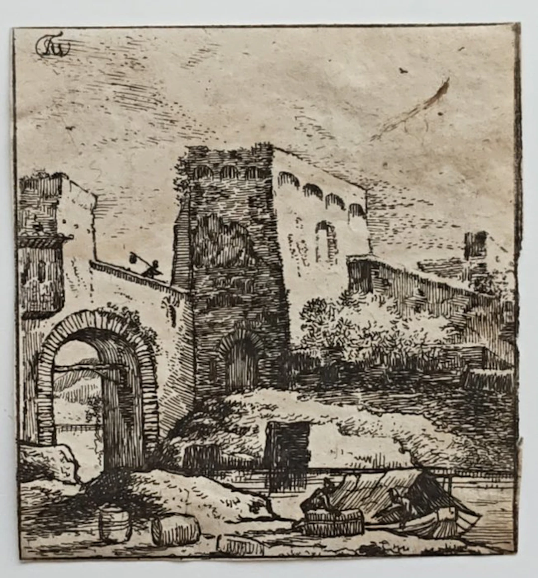 Thomas Wijck (1616–1677) - Paesaggio mediterraneo