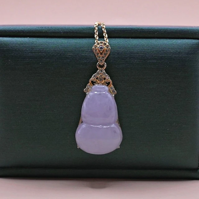 NGTC Certified Natural Lavender Jadeite Necklace – Symbol...